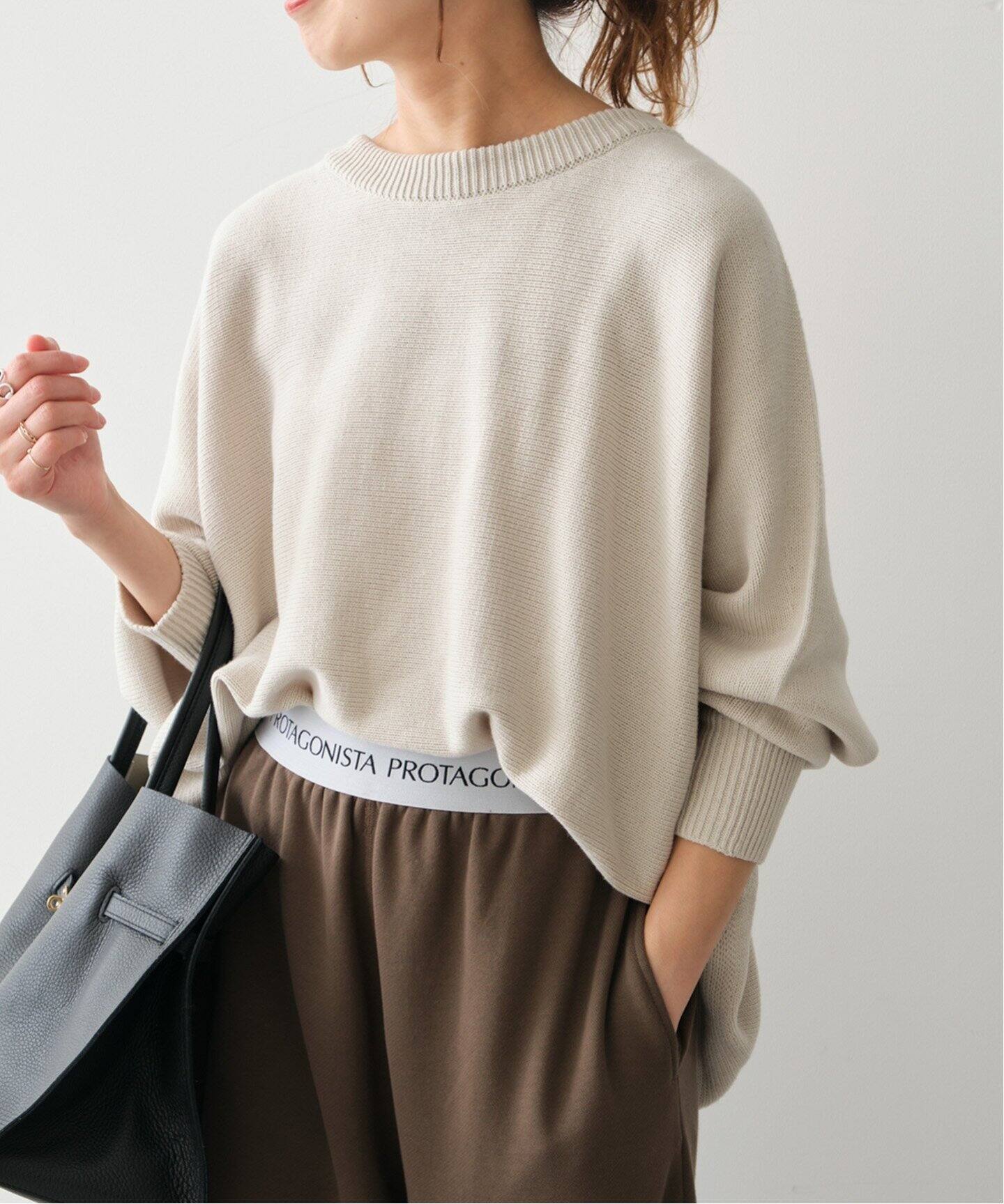 追加2》バルキーヤーンドルマンロングリブニット（ニット／セーター  