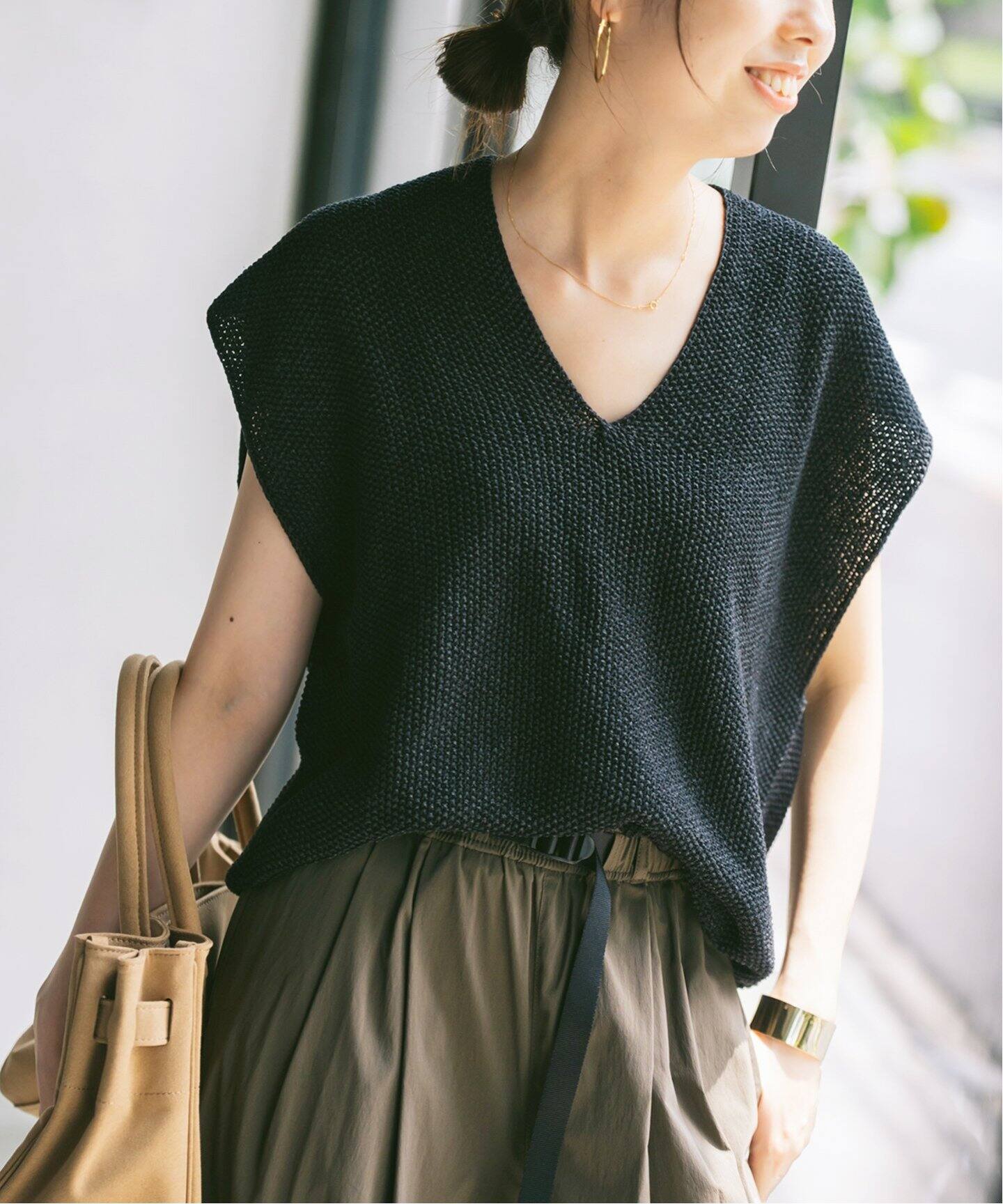 Spick & Span ペーパーヤーンルーズニットベスト セール】ペーパーヤーンルーズニットベスト（ベスト）｜Spick
