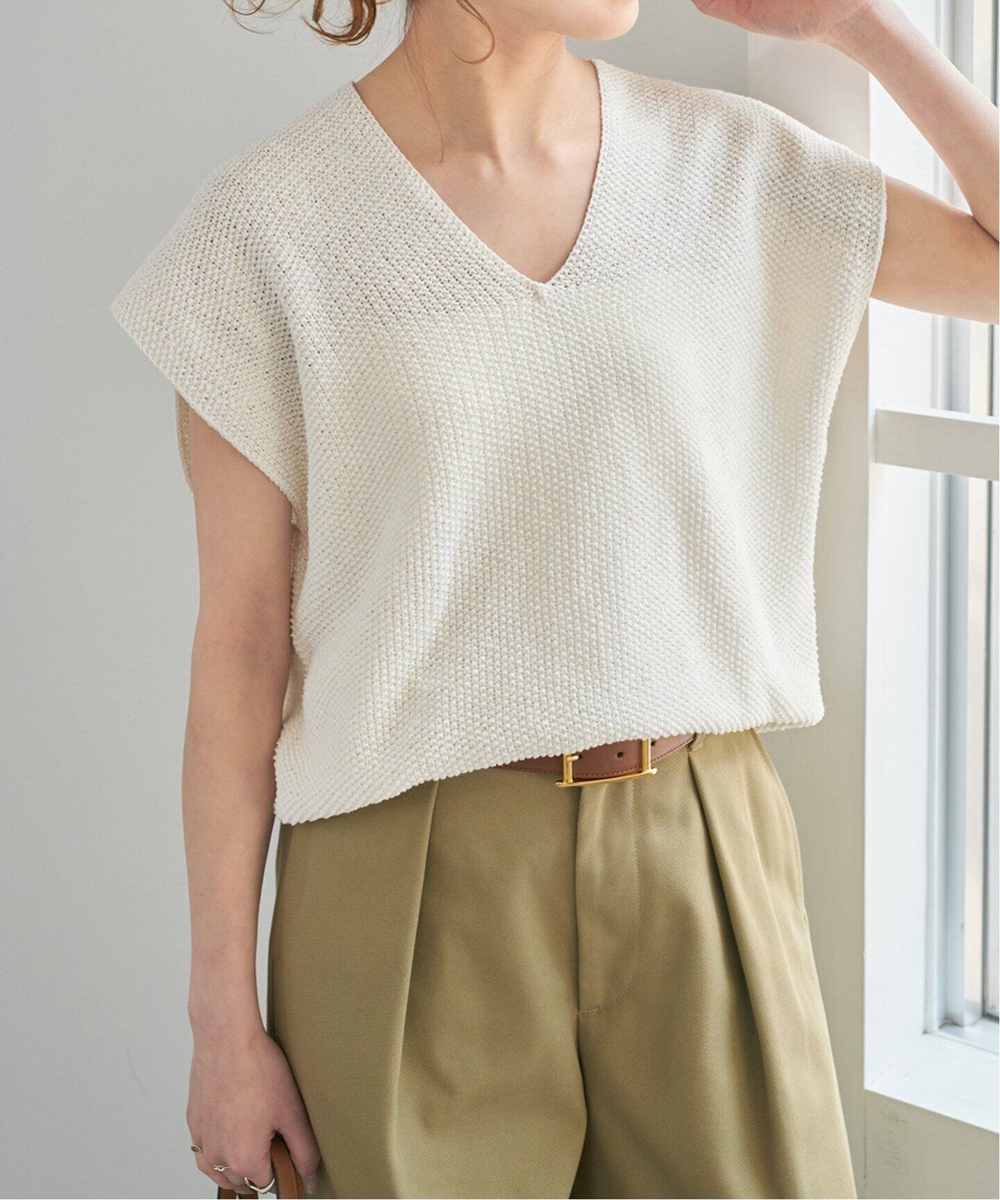 【新品&美品】Spick & Span ペーパーヤーンルーズニットベスト2枚 ペーパーヤーンルーズニットベスト（ベスト）｜Spick & Span（スピック