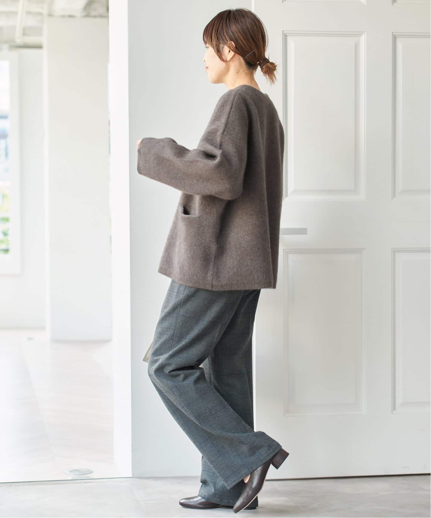 SPICK AND SPAN カーディガン レーヨン ウール グレー レディース Spick and Span｜スピック＆スパンのカーディガン（レディース