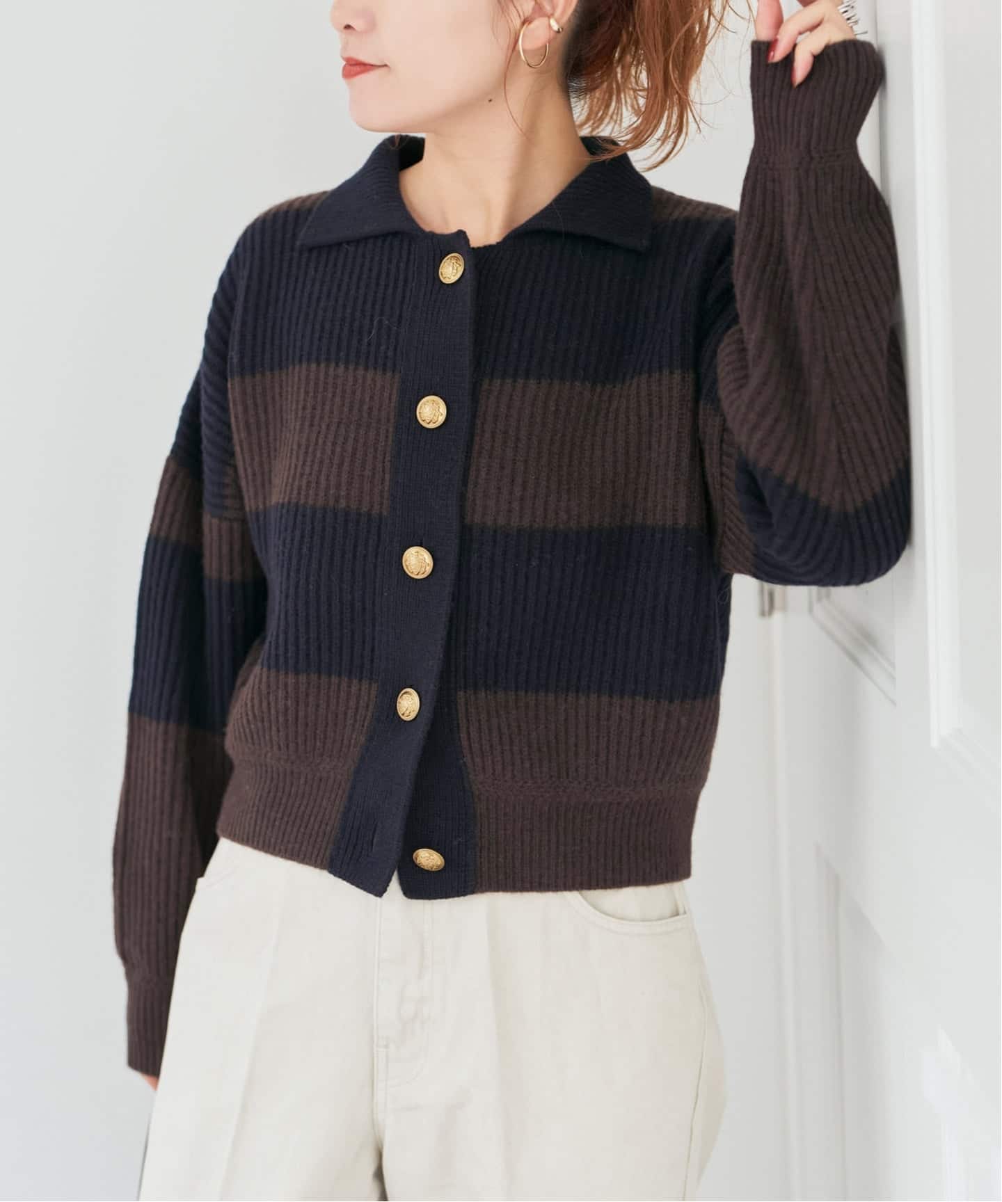 Spick and Spanラガーボーダーニットカーディガン ラガーボーダーニットカーディガン（カーディガン）｜Spick and Span