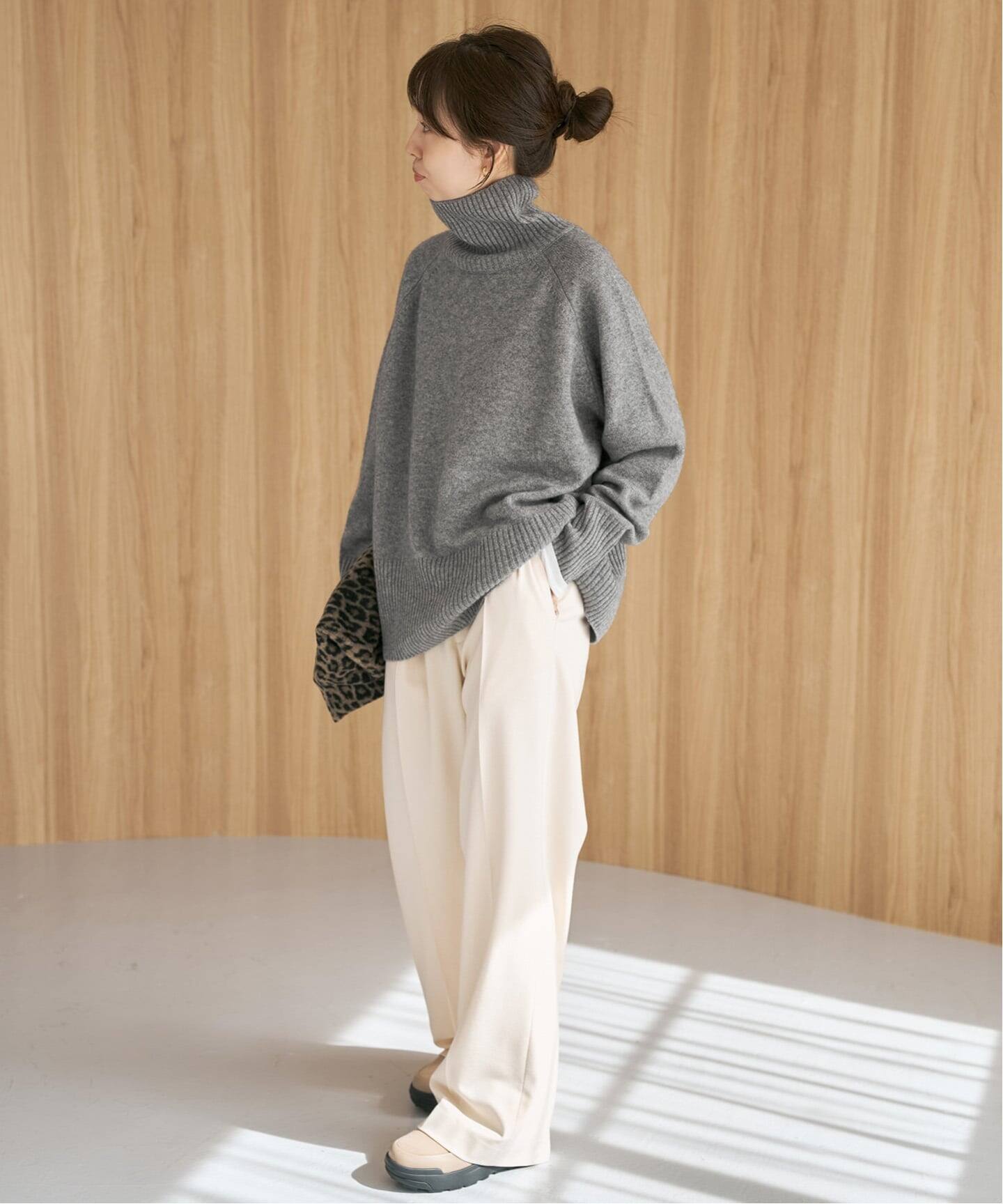 WEB限定カラー有り》ウールカシミヤ ラグランタートルニット（ニット