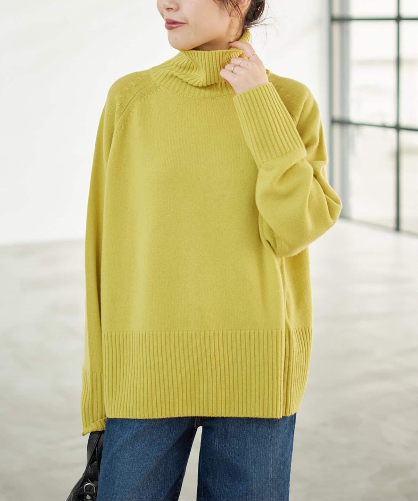 WEB限定カラー有り》ウールカシミヤ ラグランタートルニット（ニット