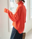《WEB限定カラー有り》ウールカシミヤ ラグランタートルニット