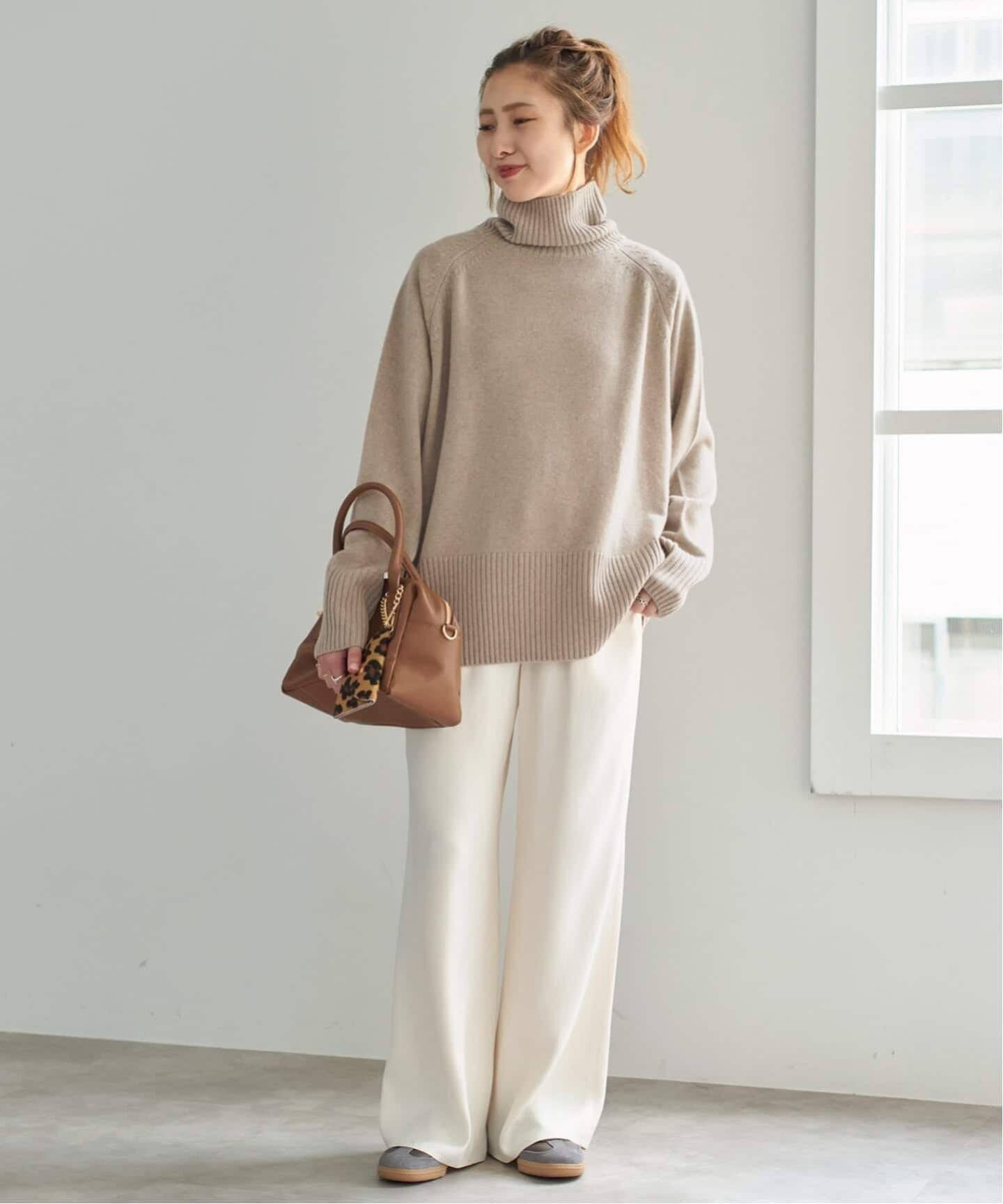 ウールカシミヤ ラグランタートルニット（ニット／セーター）｜Spick