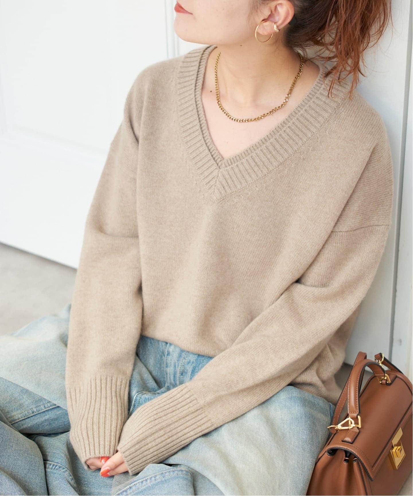 ウールカシミヤ Vネックニット（ニット／セーター）｜Spick and Span