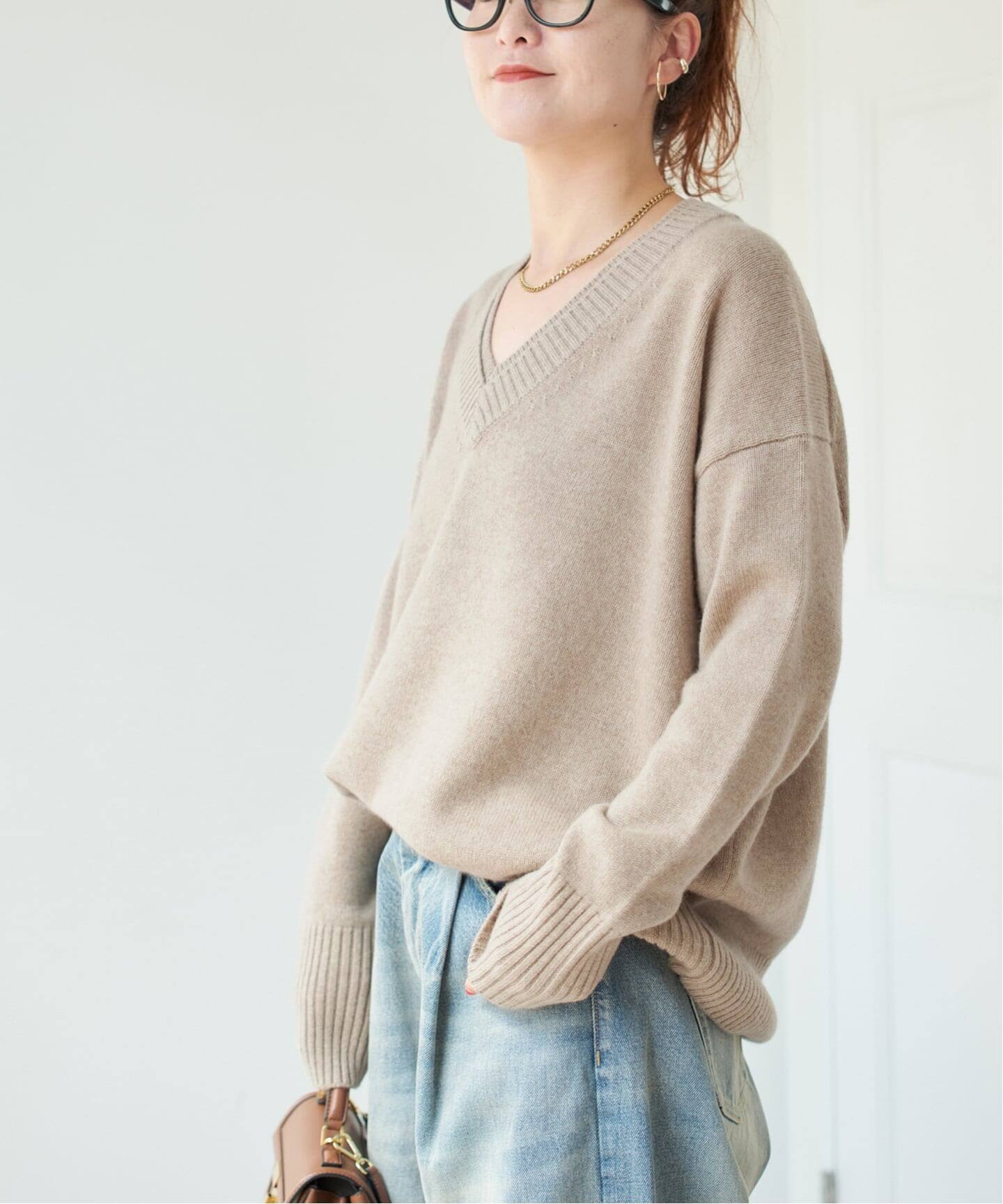 ウールカシミヤ Vネックニット（ニット／セーター）｜Spick and Span