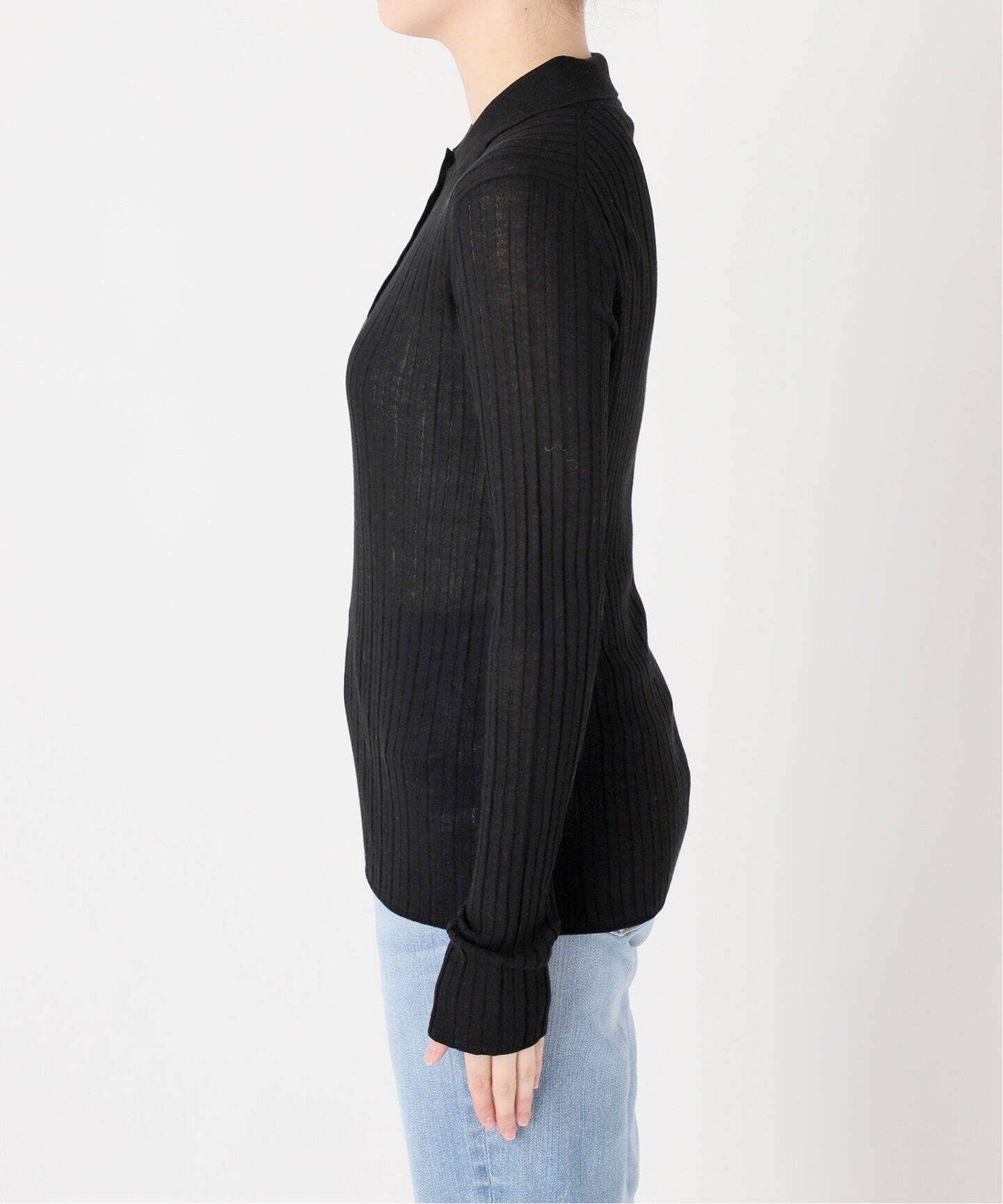 Spick&Span シアーポロシャツニットプルオーバー Spick & Span｜手洗い可 / シアーポロシャツニットプルオーバー