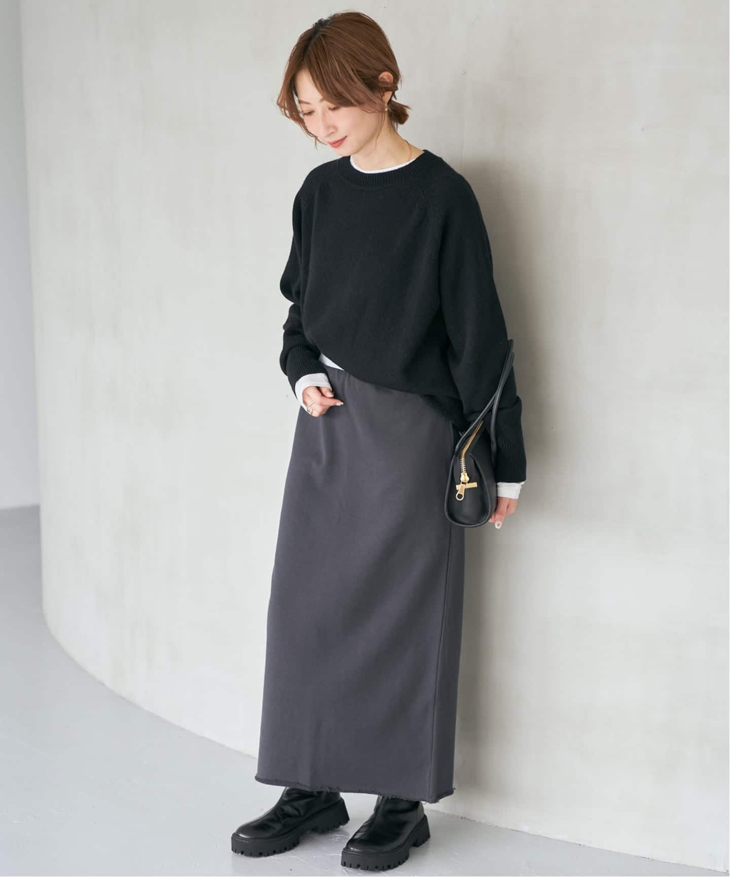 Spick and Span ウールカシミヤ ラグランクルーネックニット　新品 WEB限定カラー有り》ウールカシミヤ ラグランクルーネックニット