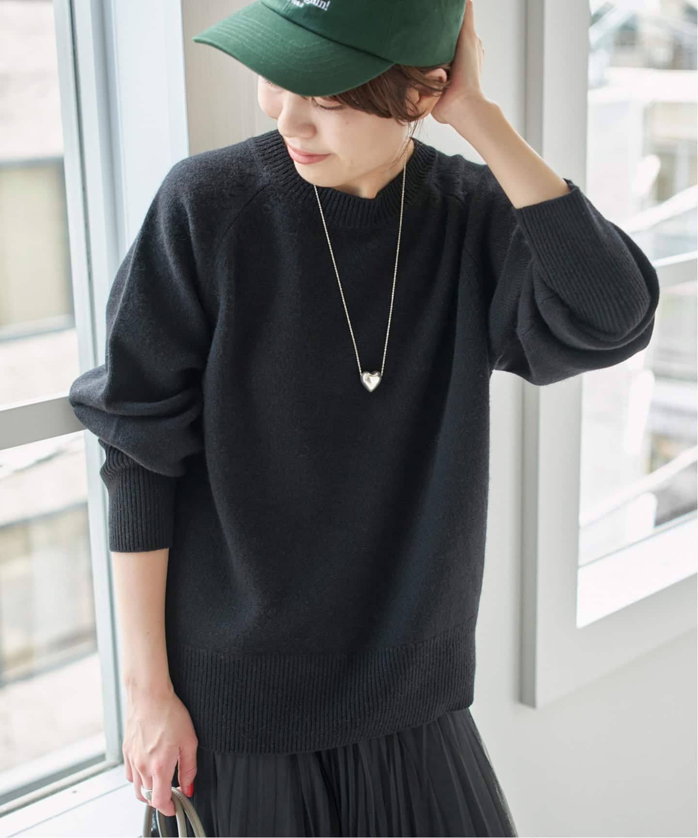 Spick and Span ウールカシミヤ ラグランクルーネックニット　新品 WEB限定カラー有り》ウールカシミヤ ラグランクルーネックニット