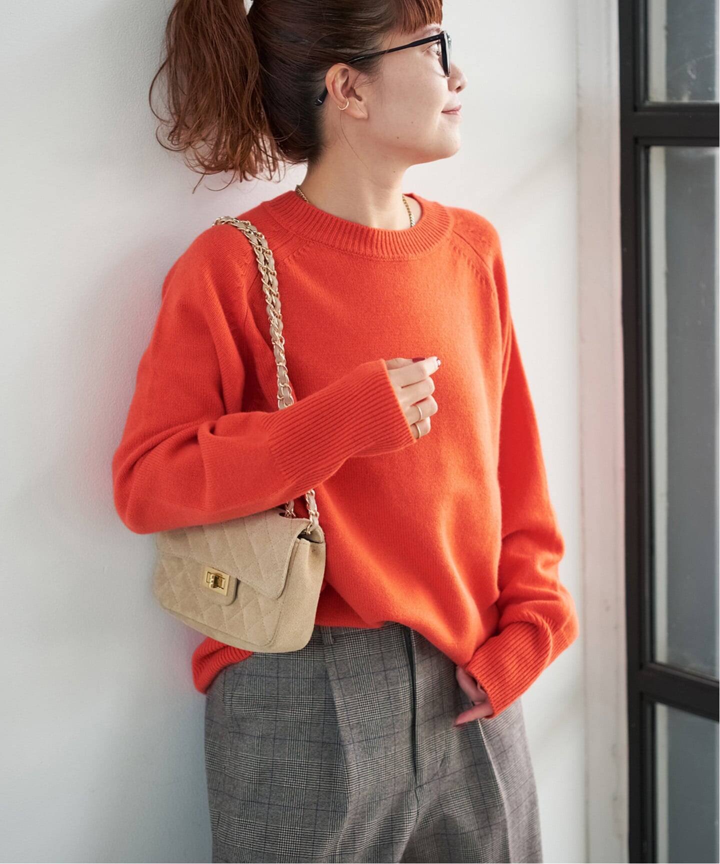 予約》W/CA ラグランクルーネックニット（ニット／セーター