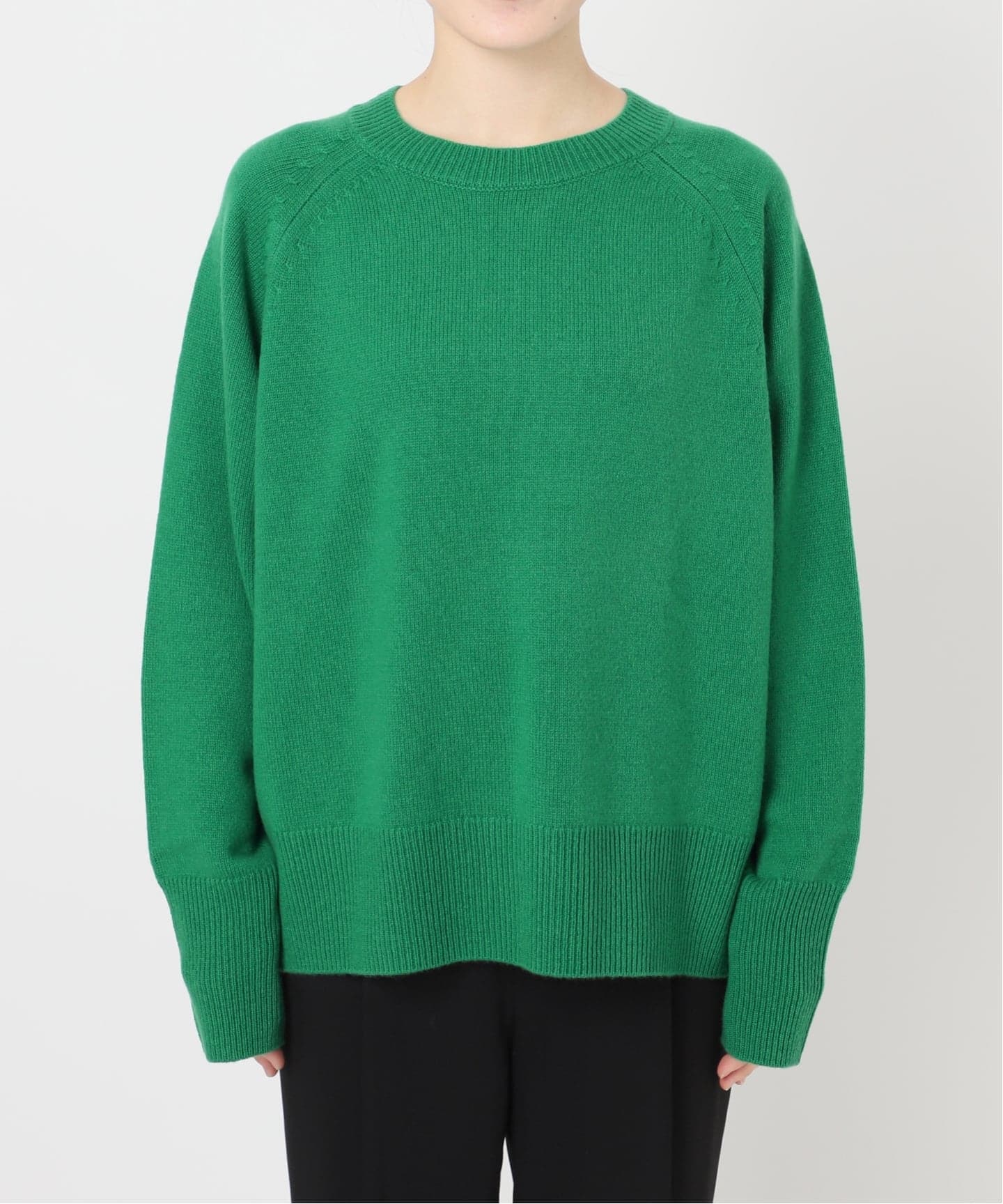 追加》ウールカシミヤ ラグランクルーネックニット（ニット／セーター