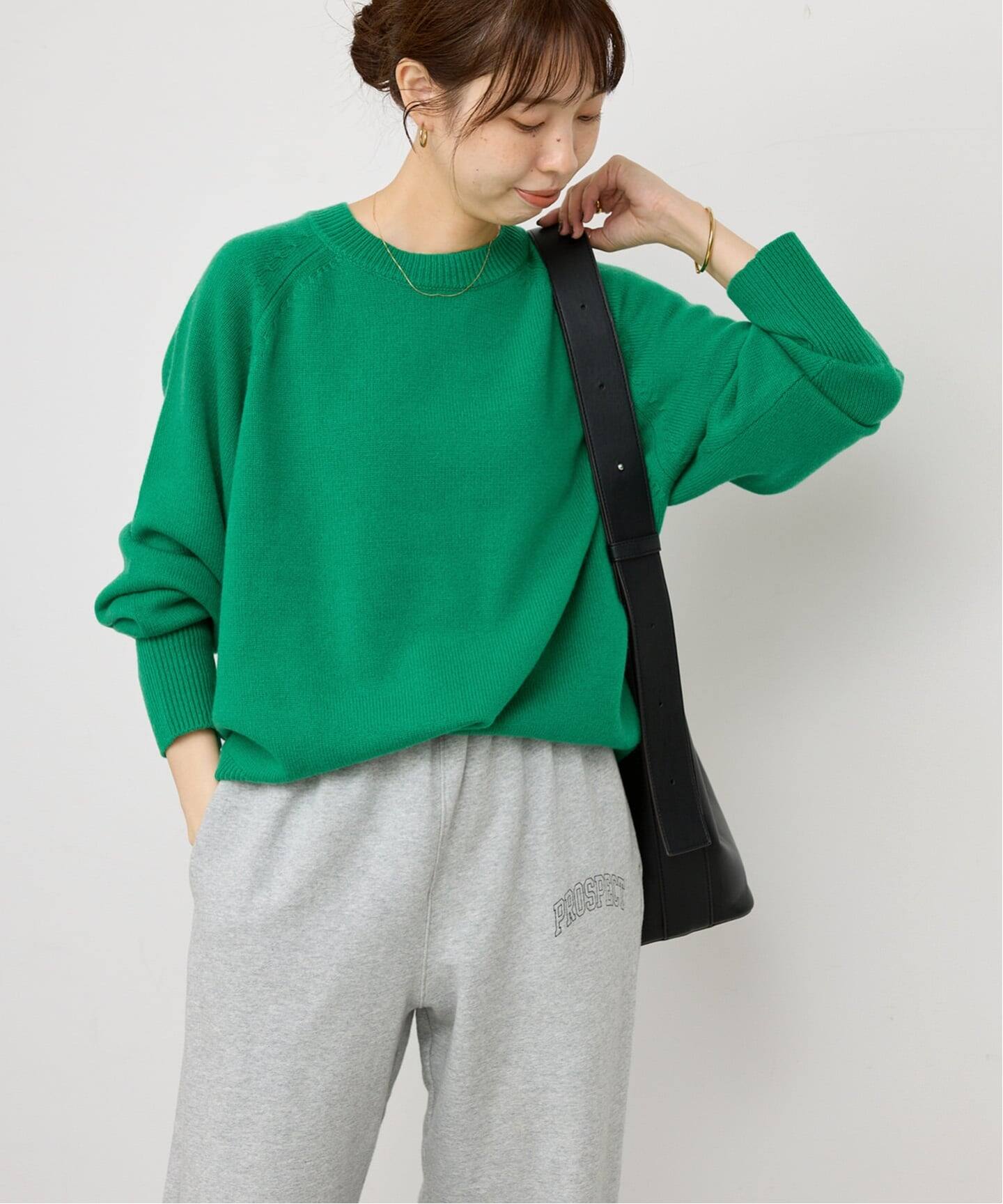 追加》ウールカシミヤ ラグランクルーネックニット（ニット／セーター