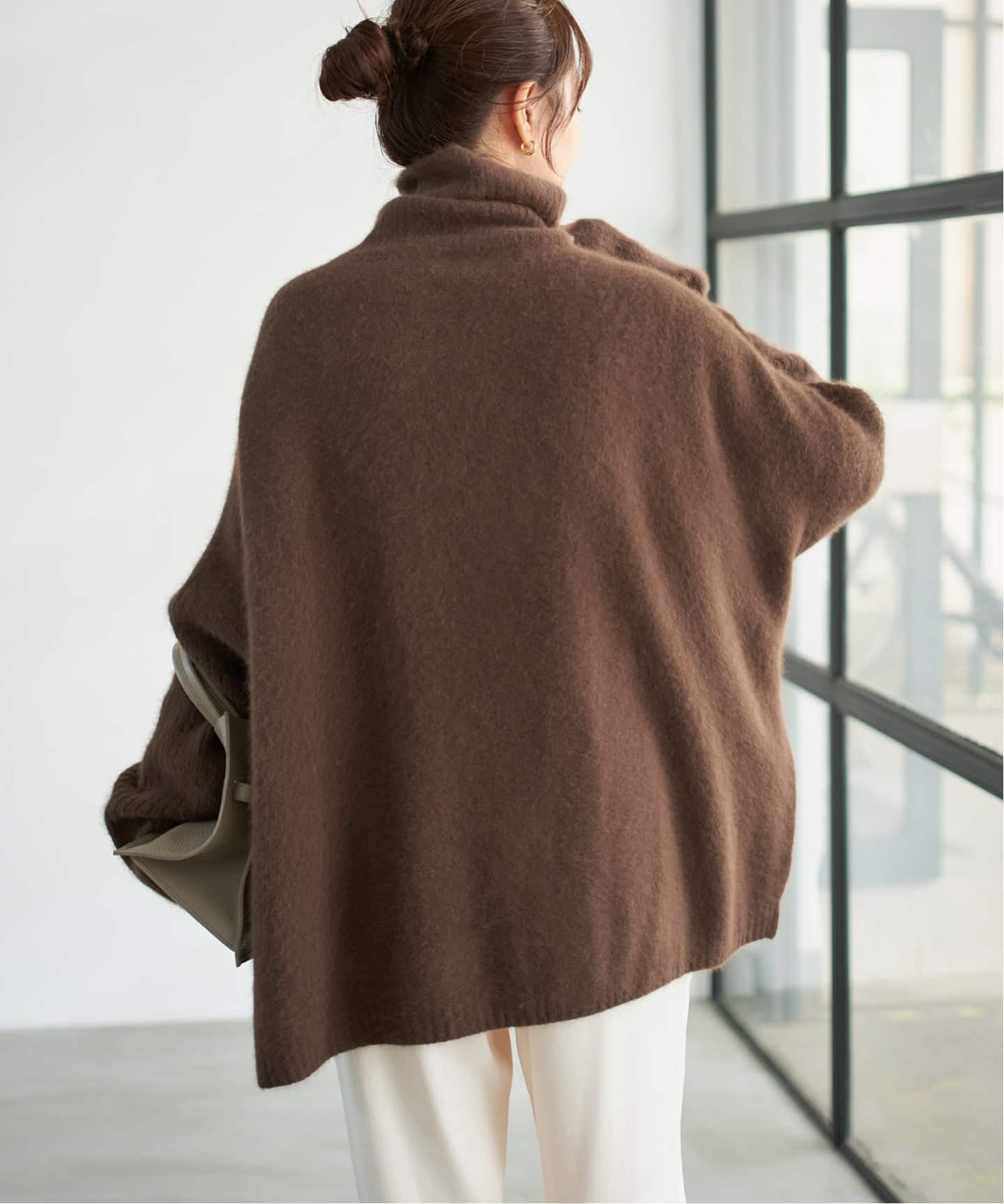 追加》フォックスウールミックスロングリブタートルプルオーバー