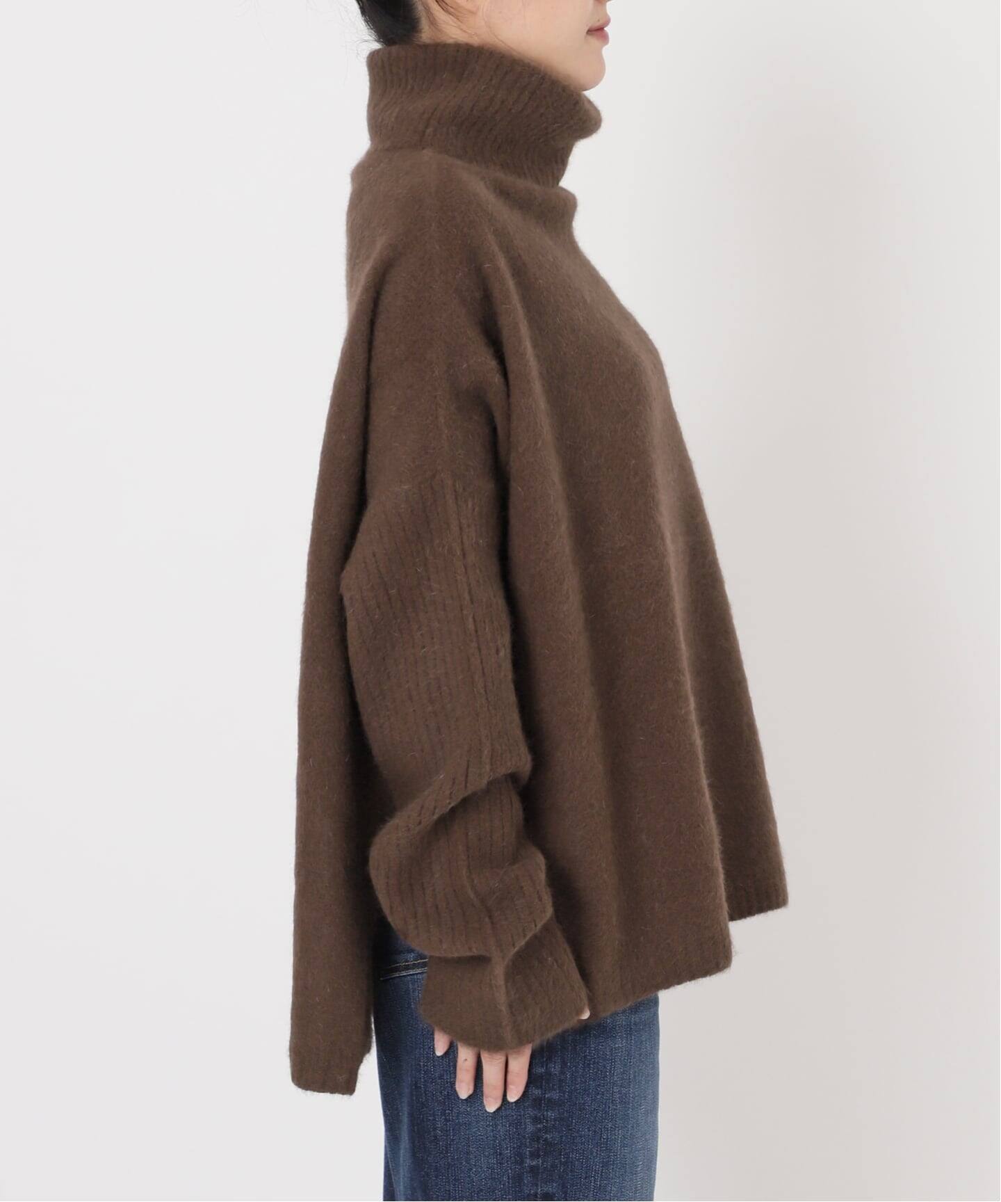 追加》フォックスウールミックスロングリブタートルプルオーバー