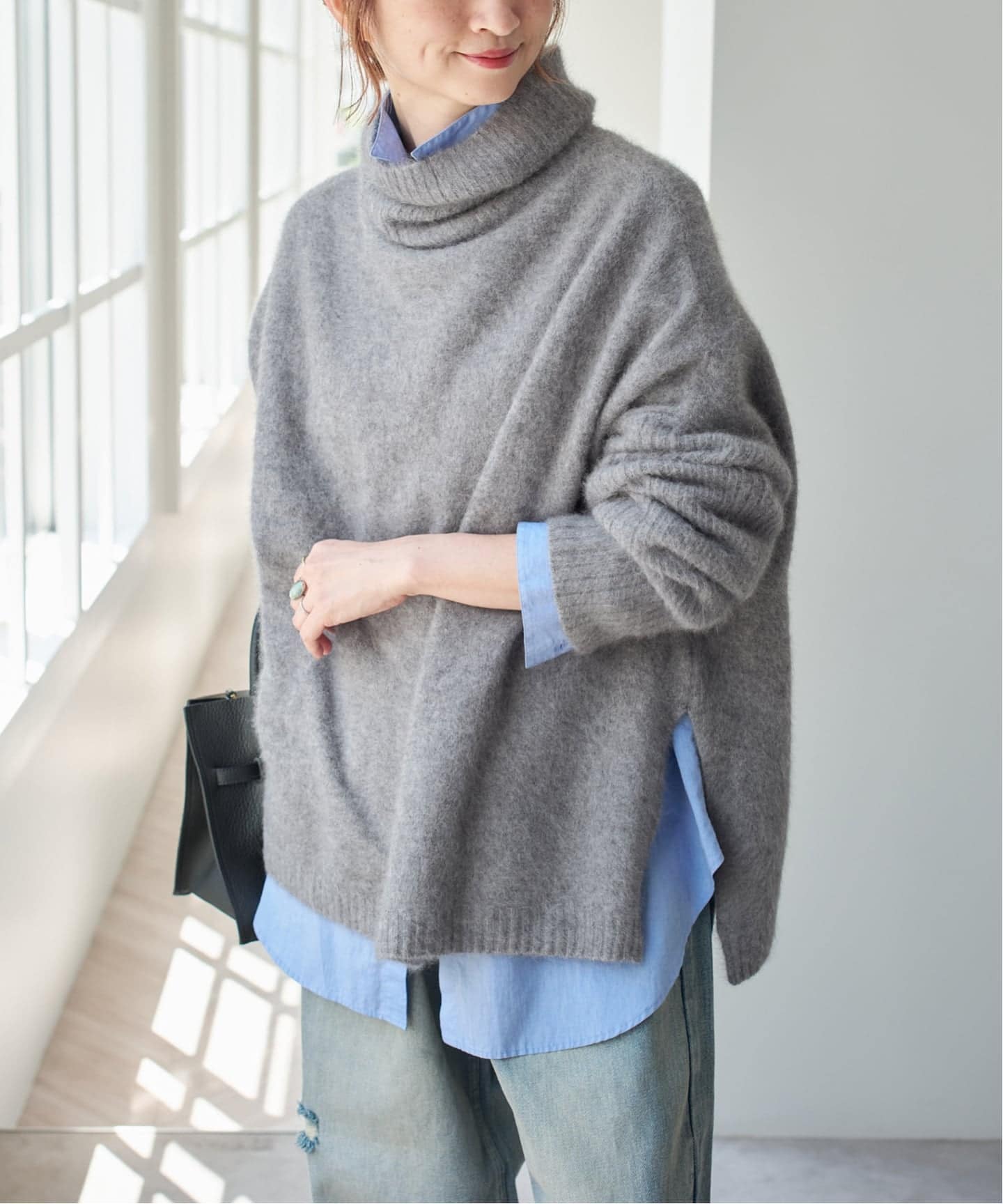 Spick &amp; Span - Spick &amp;Span フォックスウール　ロングリ ブタートルプルオーバー 追加予約》フォックスウールミックスロングリブタートルプル