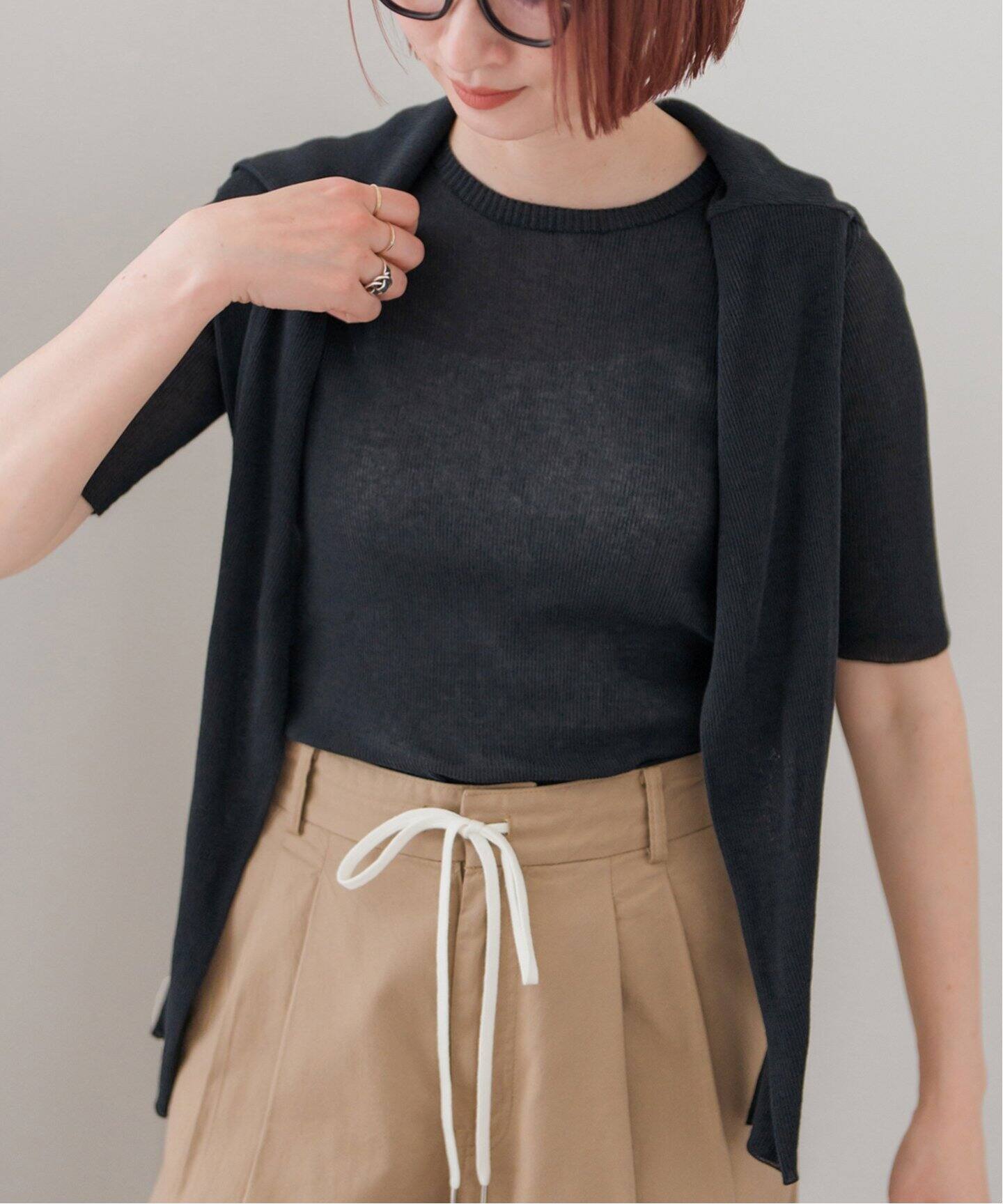 Spick and Span 18Gシアーリブハーフスリーブニット Spick & Span｜18Gシアーリブハーフスリーブニット | Rakuten