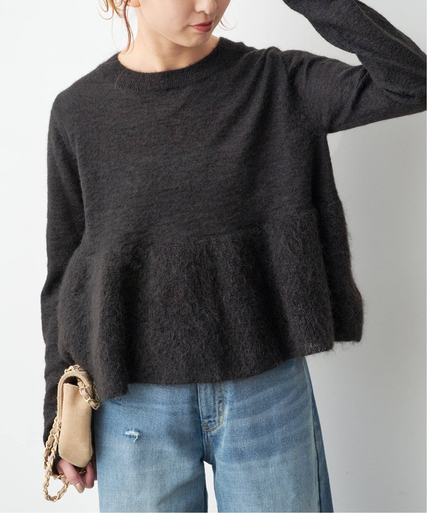 モヘヤ混ペプラムニット（ニット／セーター）｜Spick and Span