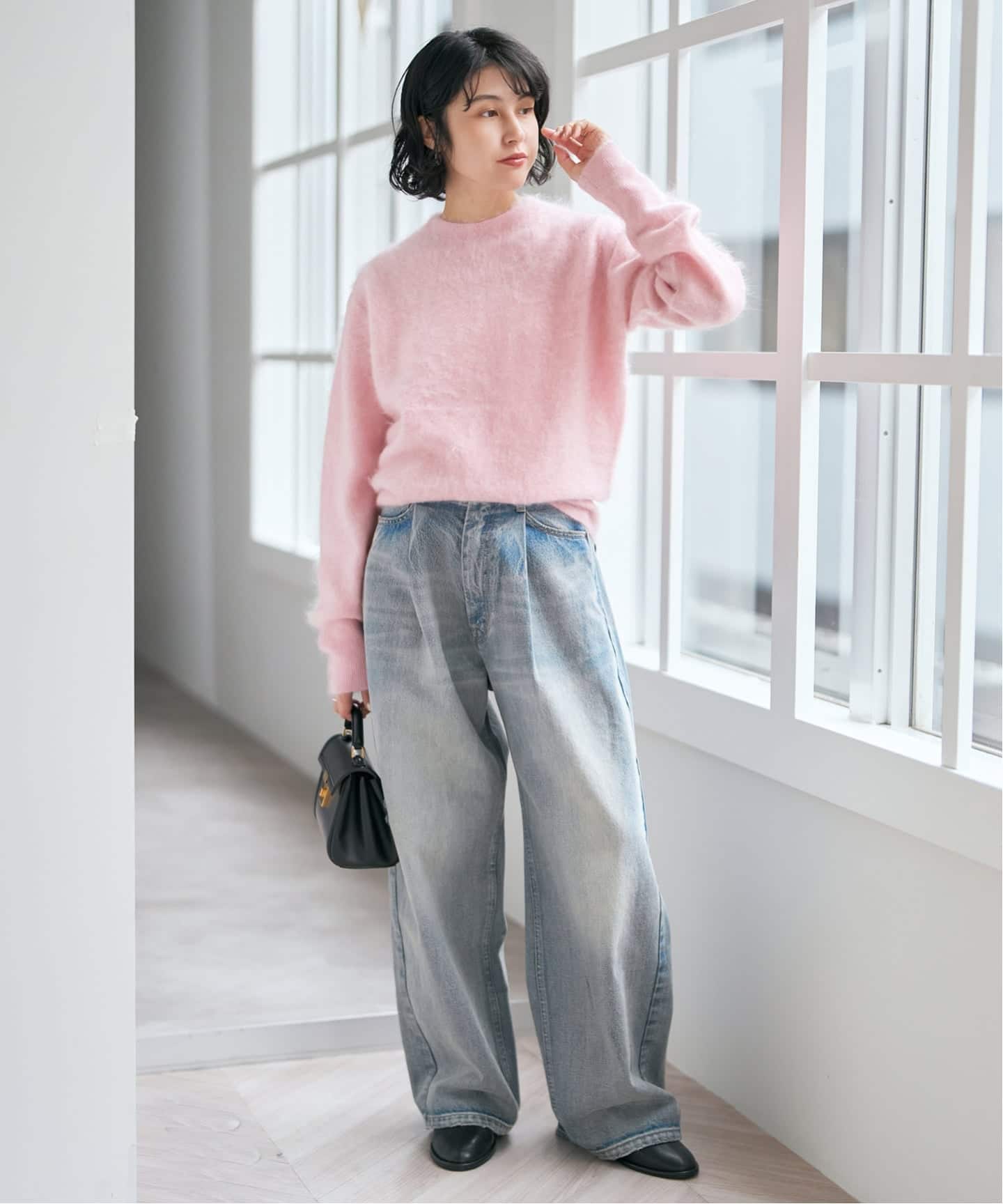 ファーカシミヤクルーネックプルオーバー（ニット／セーター）｜Spick