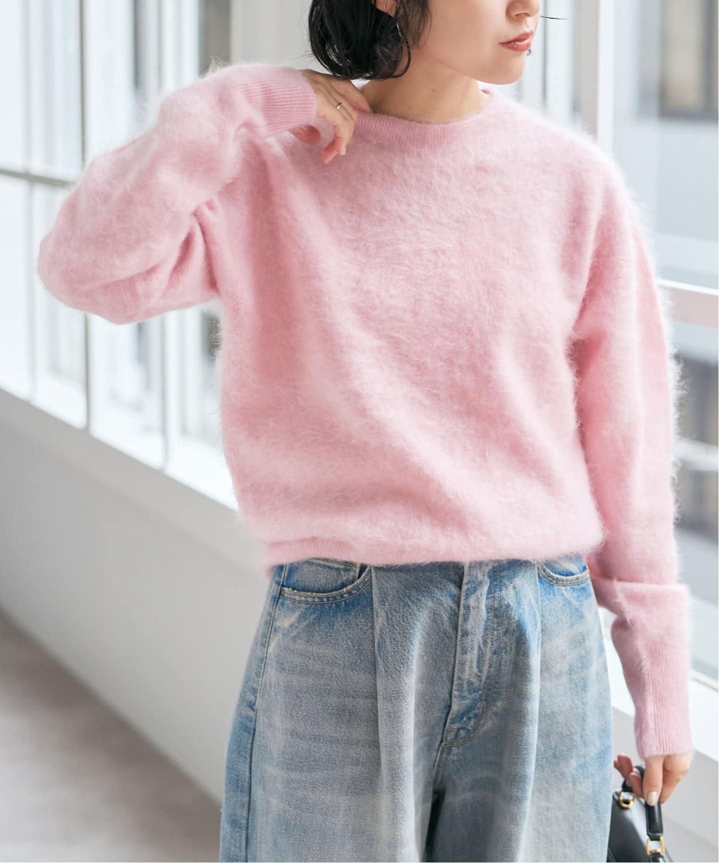 ファーカシミヤクルーネックプルオーバー（ニット／セーター）｜Spick