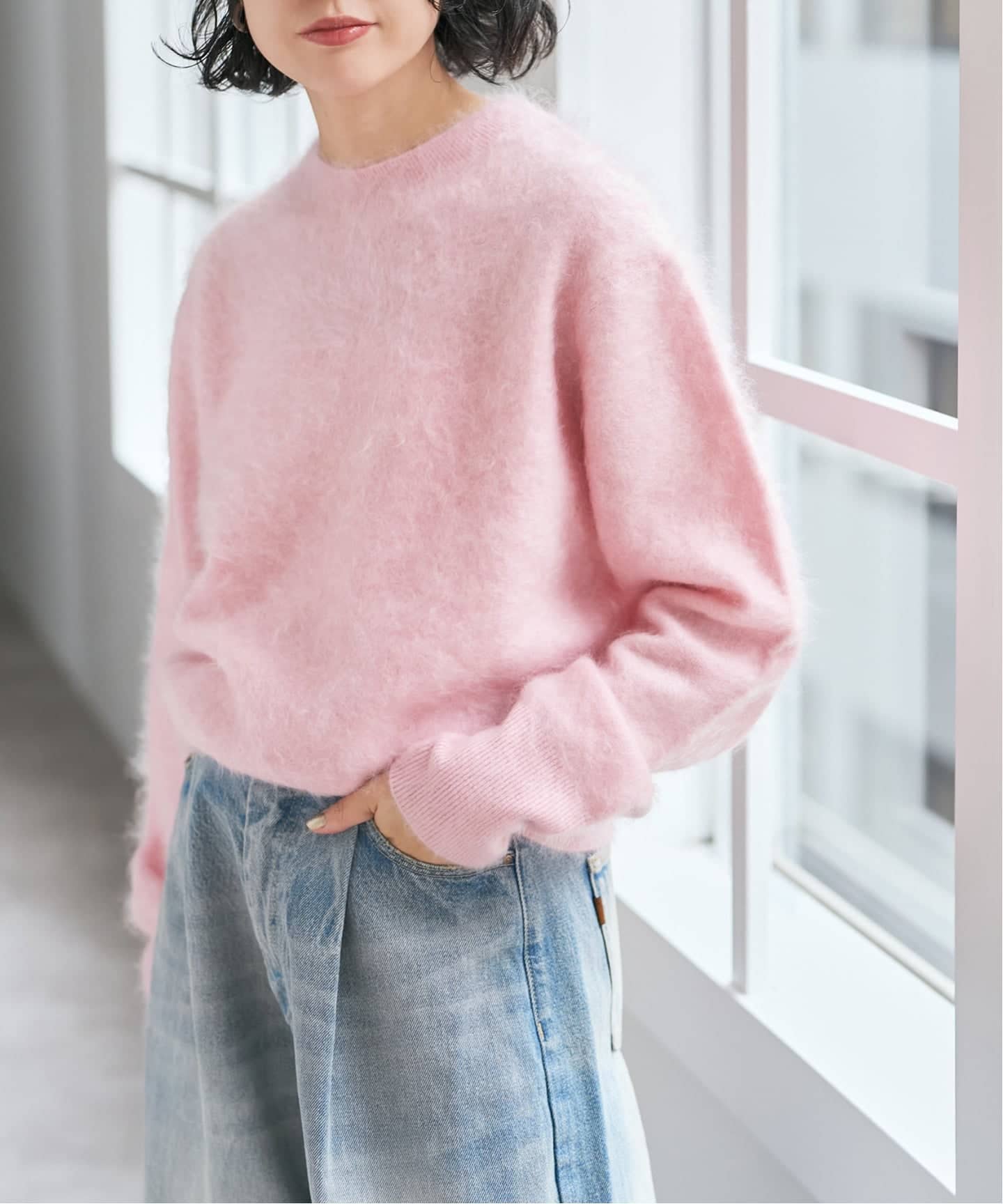 ファーカシミヤクルーネックプルオーバー（ニット／セーター）｜Spick