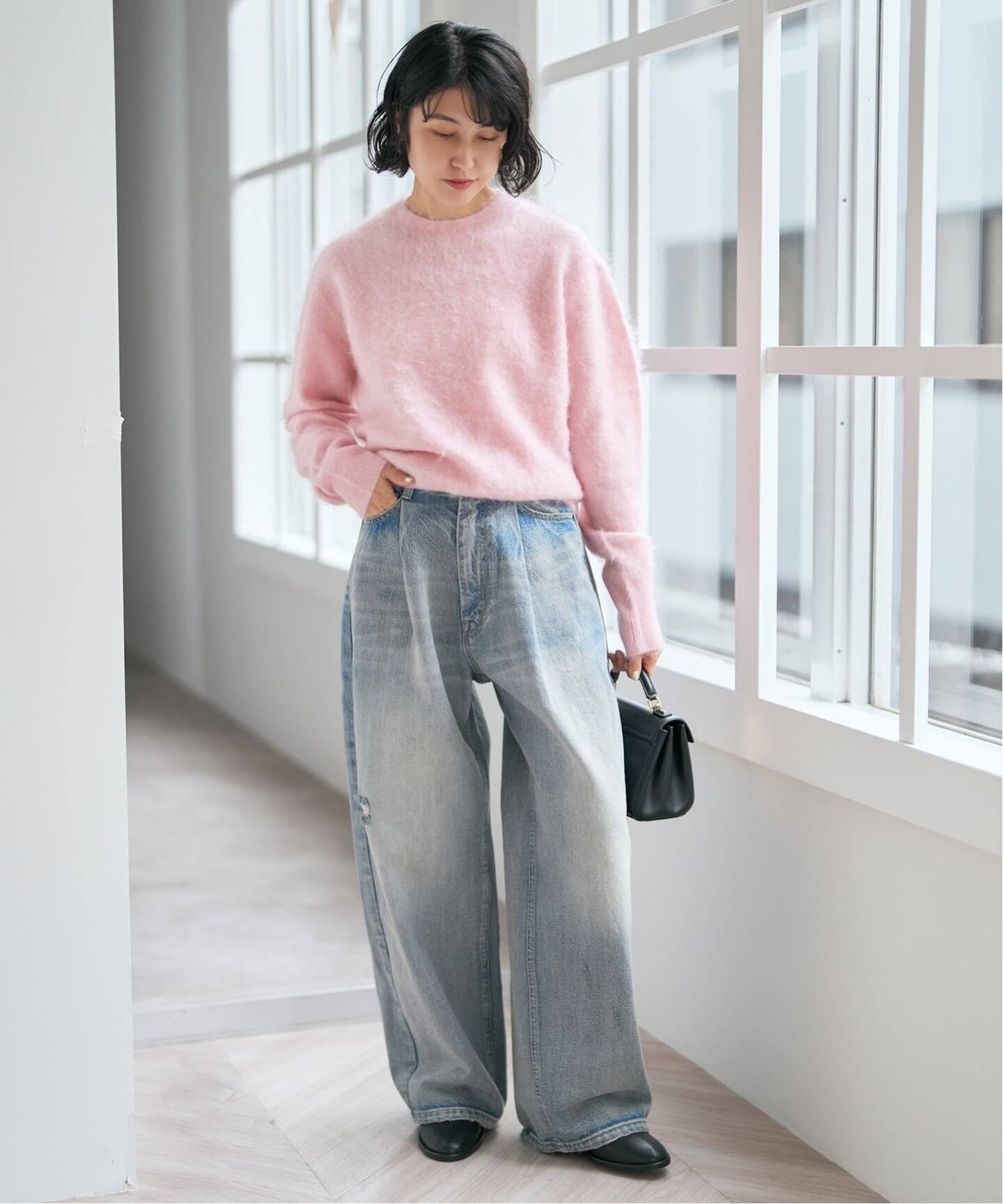 タグ付き新品26400円 スピックアンドスパン ファーニットVネックプルオーバー Spick & Span（スピックアンドスパン）の「ファーニットVネックプル