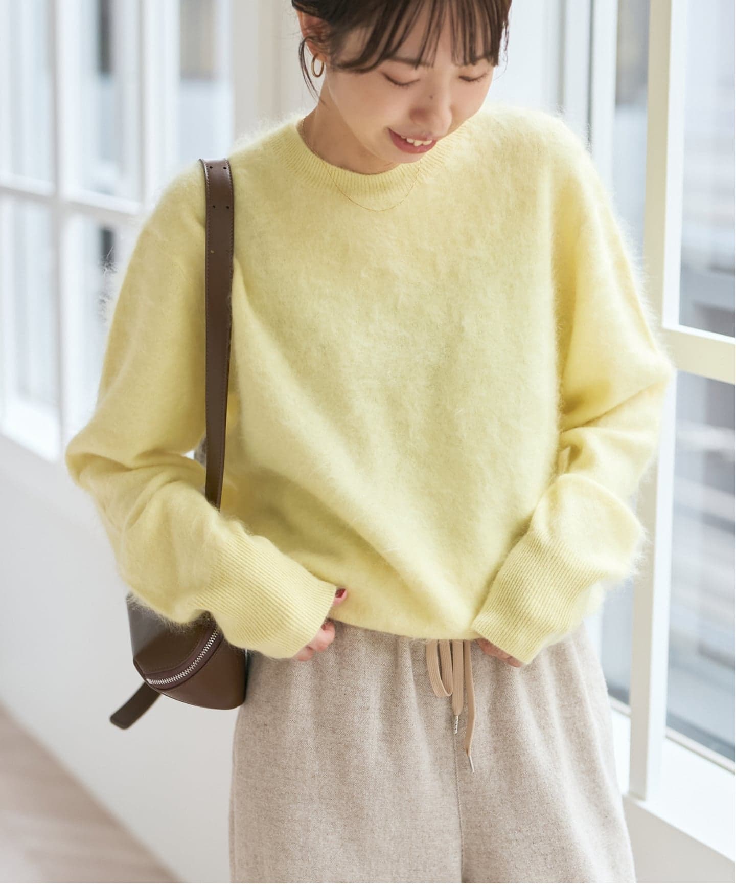 ファーカシミヤクルーネックプルオーバー（ニット／セーター）｜Spick