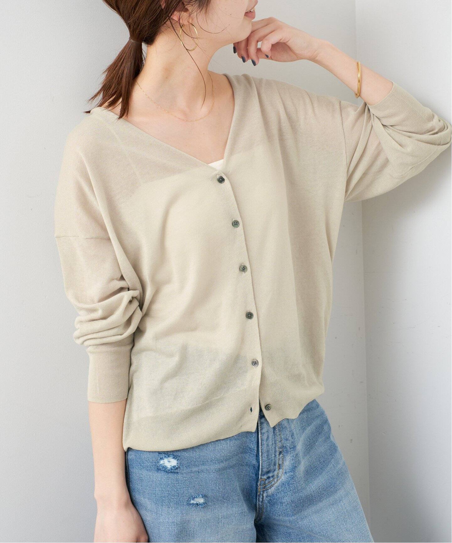 ウォッシャブルシアーカーディガン（カーディガン）｜Spick and