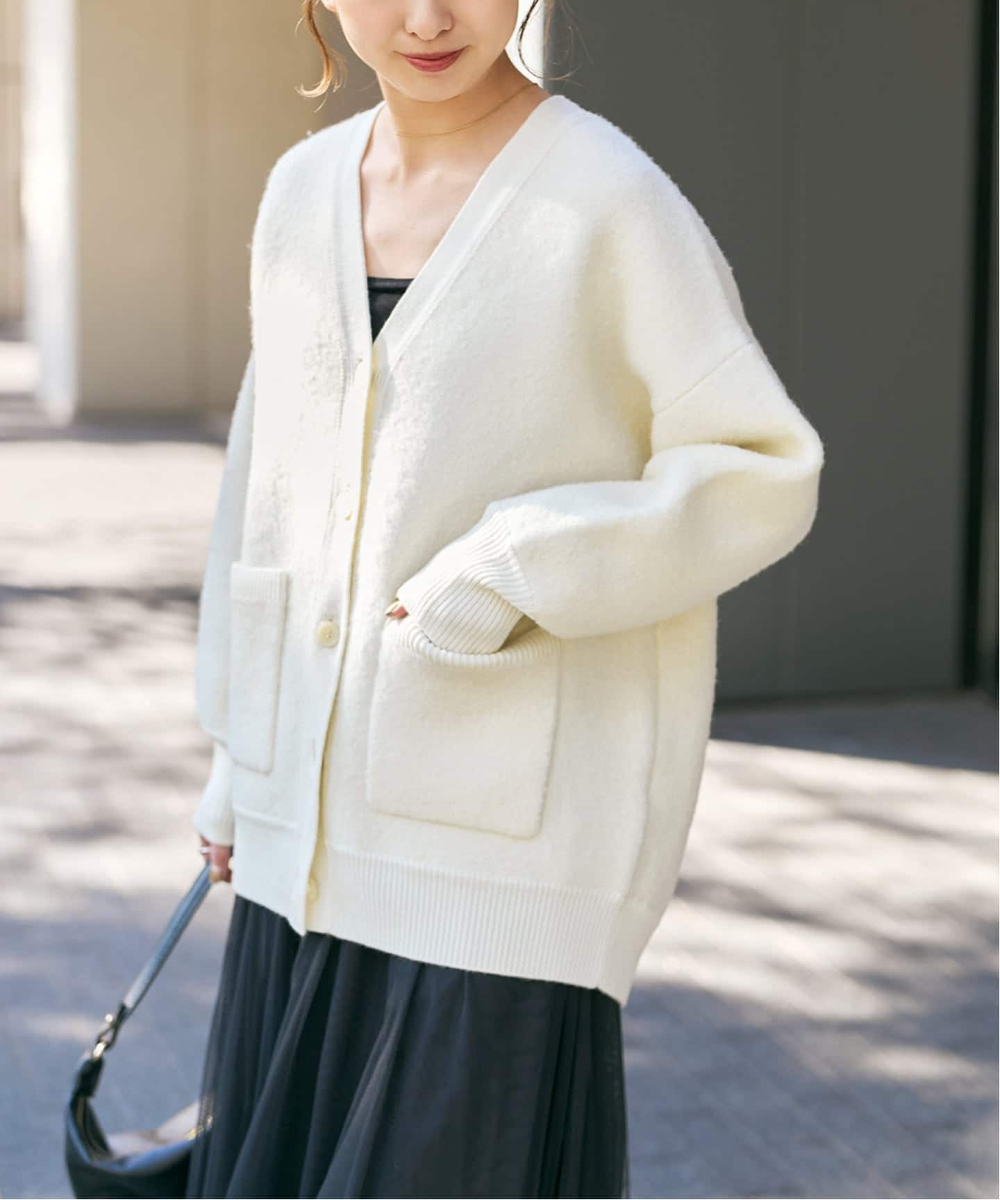 追加》ブークレダブルフェイスカーディガン（カーディガン）｜Spick