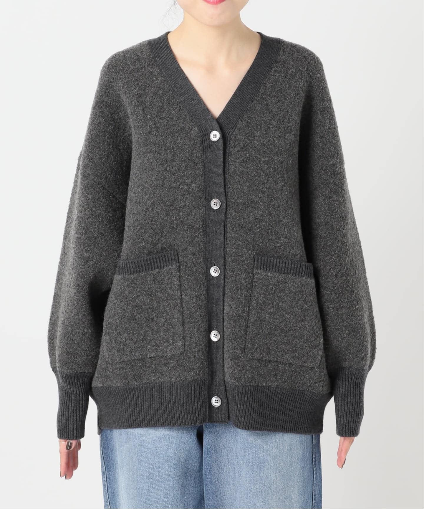 Spick and Span ダブルフェイスカーディガン　スピック  イエナ 追加予約》ブークレダブルフェイスカーディガン（カーディガン