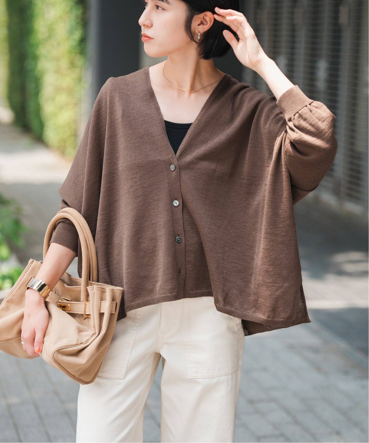 Spick and Span コットンオーバーサイズカーディガン Spick＆Span カーディガン 手洗い可 / ギマコットンオーバーサイズ