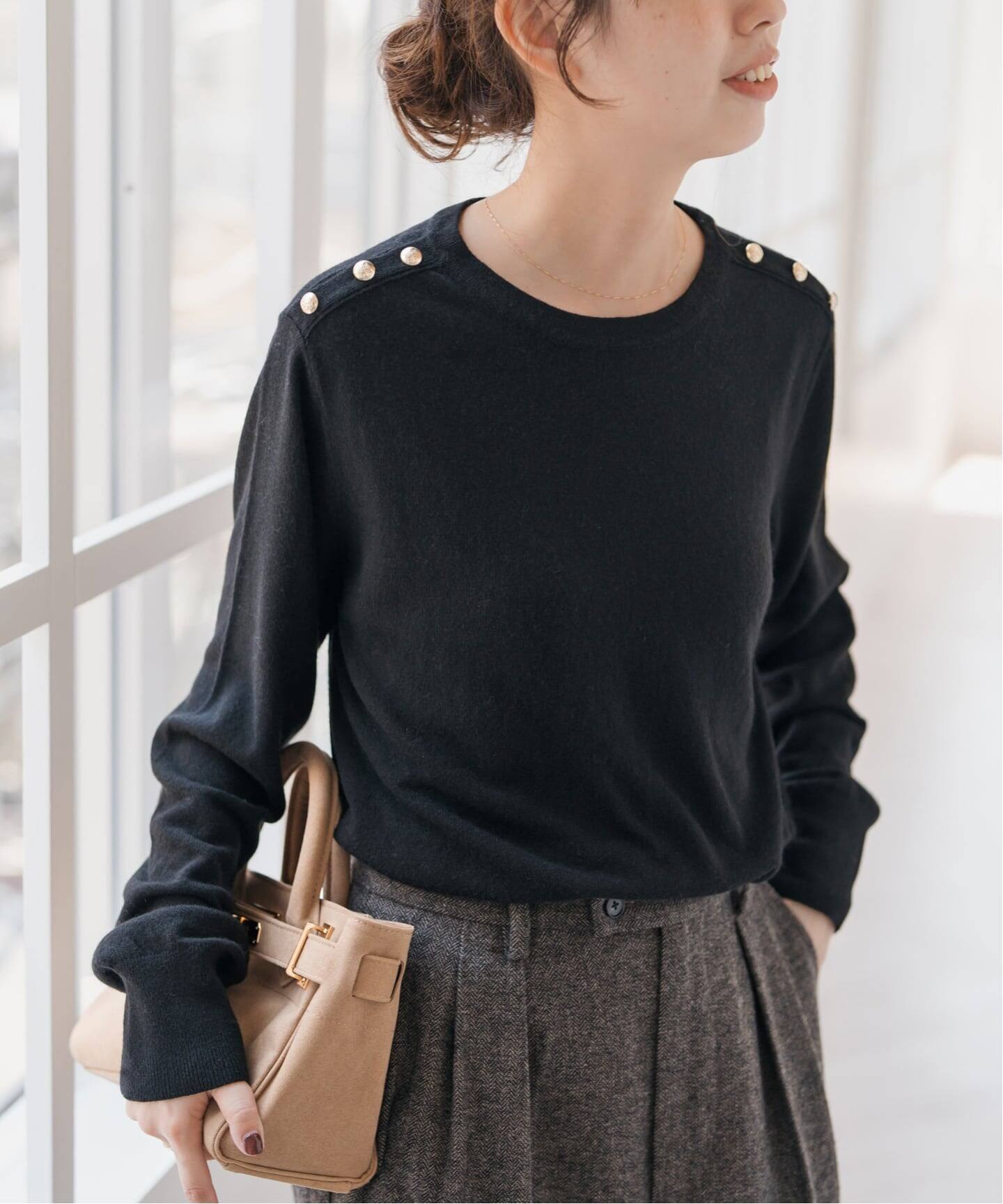 VIS/Wショルダーボタンプルオーバー（ニット／セーター）｜Spick and