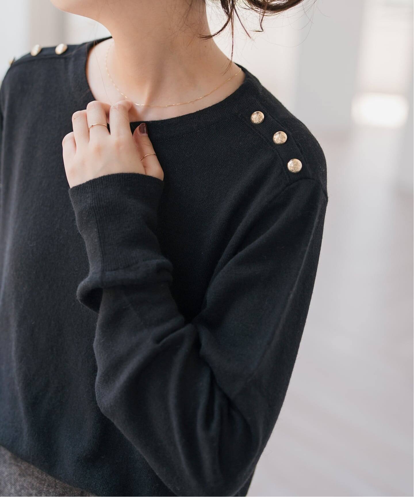 VIS/Wショルダーボタンプルオーバー（ニット／セーター）｜Spick and