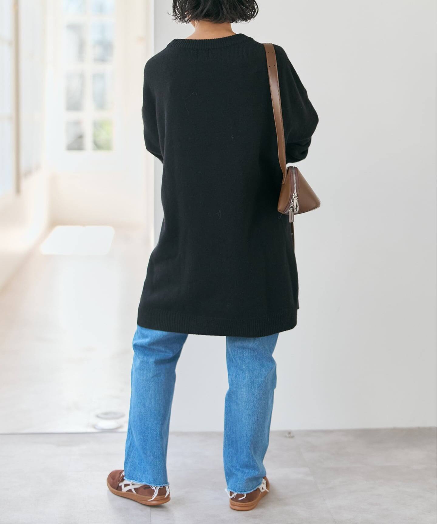 2WAYロングスリットチュニックプルオーバー（ニット／セーター