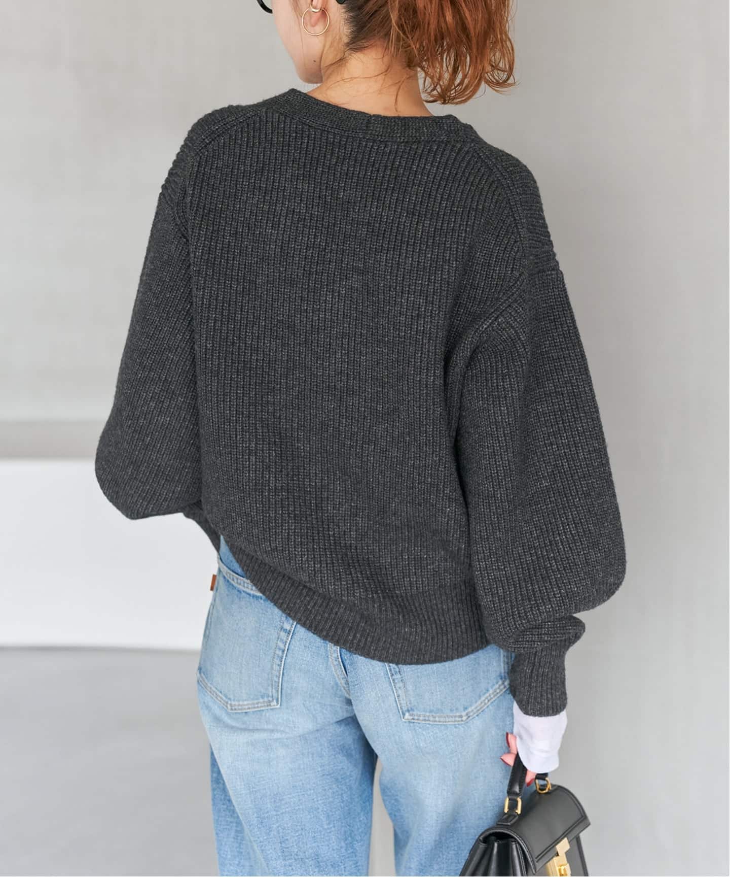 WEB限定》パール畦ニットカーディガン（カーディガン）｜Spick and