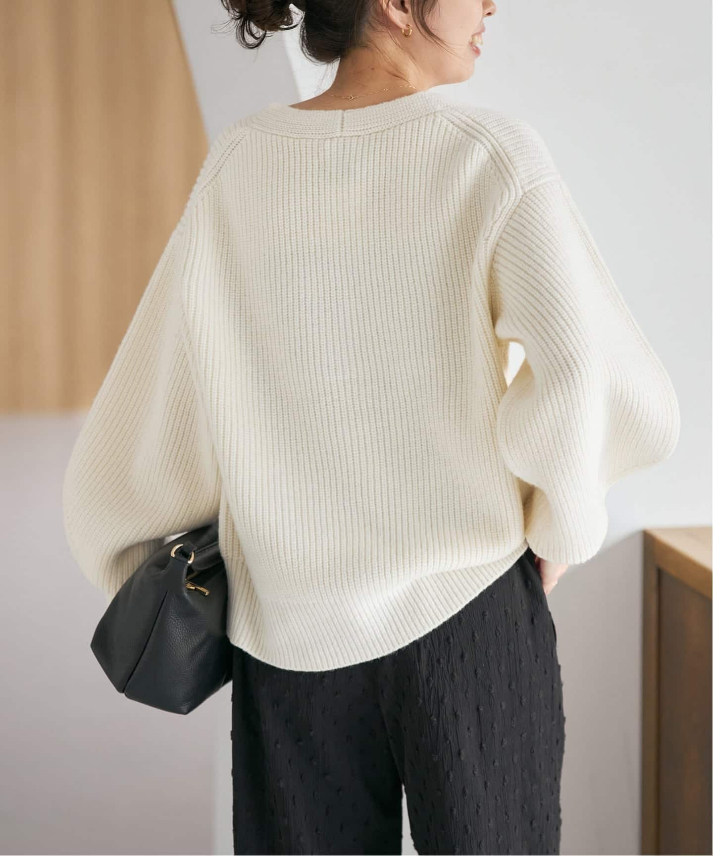 WEB限定》パール畦ニットカーディガン（カーディガン）｜Spick