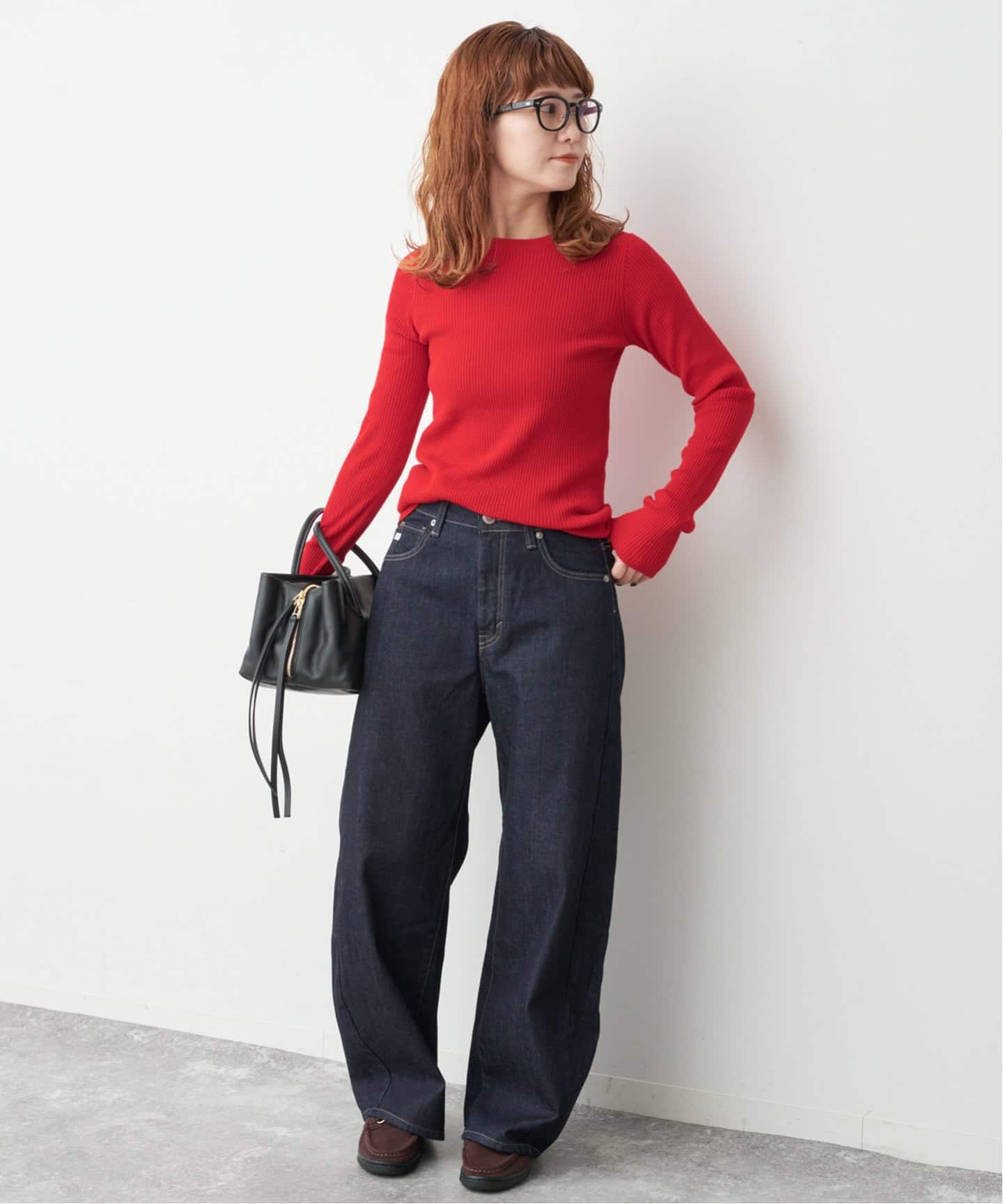 WEB限定 / 追加予約》ウォッシャブル クルーネックリブニット（ニット