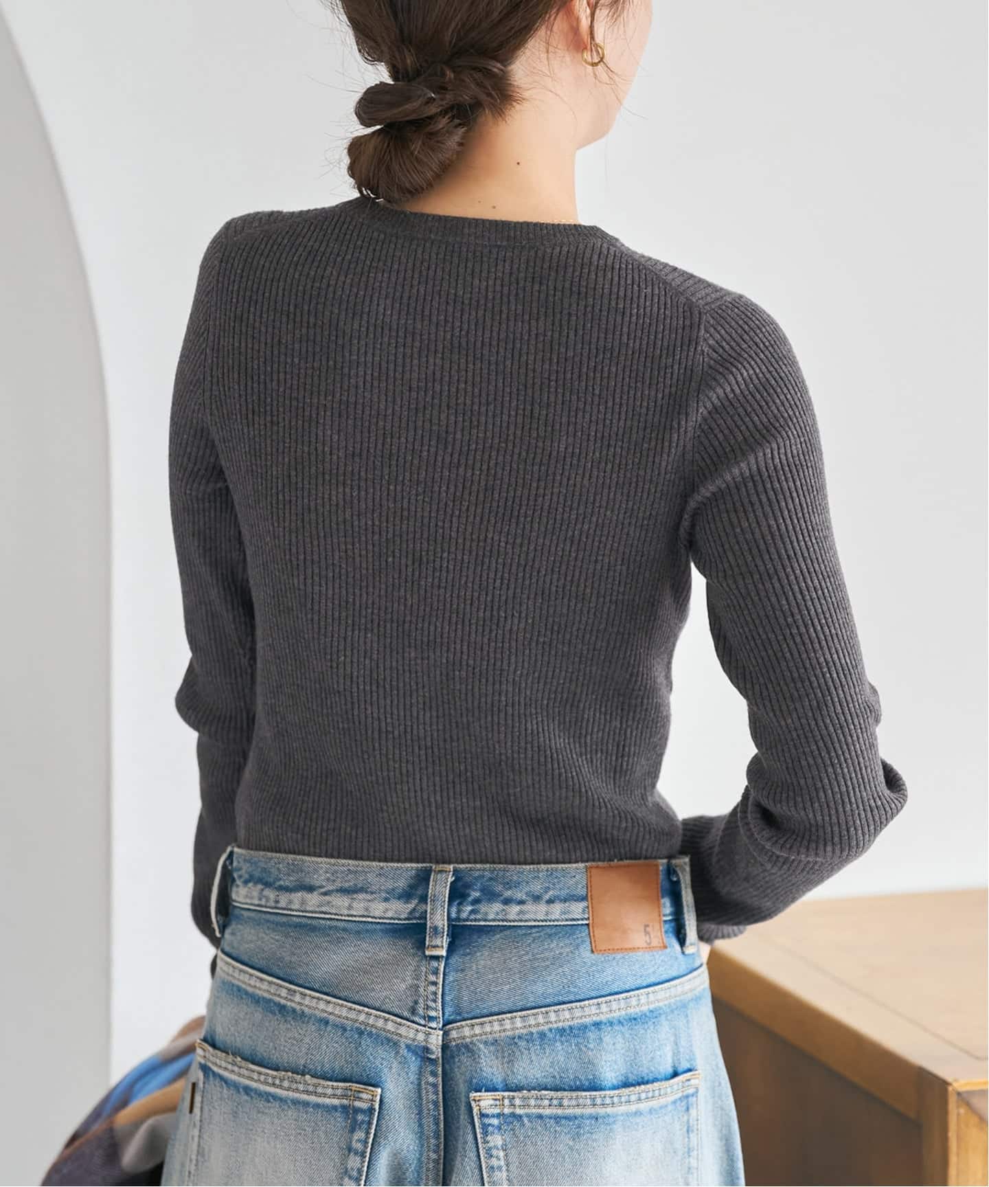 WEB限定 / 追加予約》ウォッシャブル クルーネックリブニット（ニット