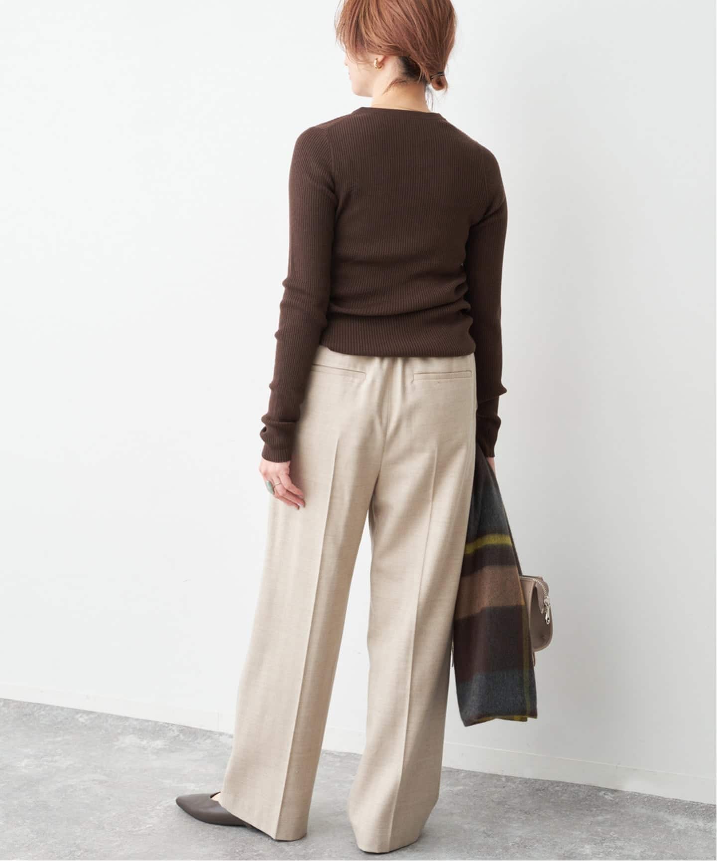 WEB限定 / 追加予約》ウォッシャブル クルーネックリブニット（ニット