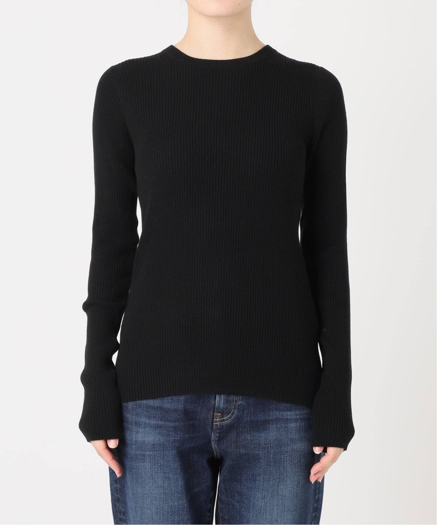 WEB限定 / 追加》ウォッシャブル クルーネックリブニット（ニット