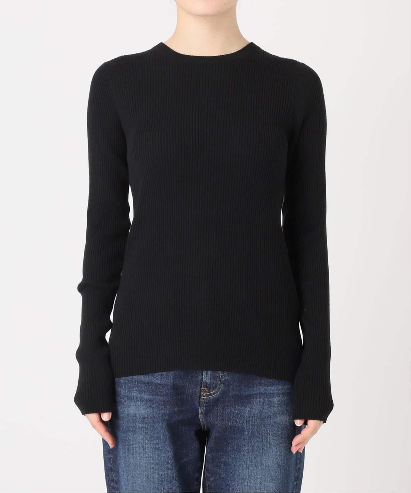 WEB限定 / 追加予約》ウォッシャブル クルーネックリブニット（ニット