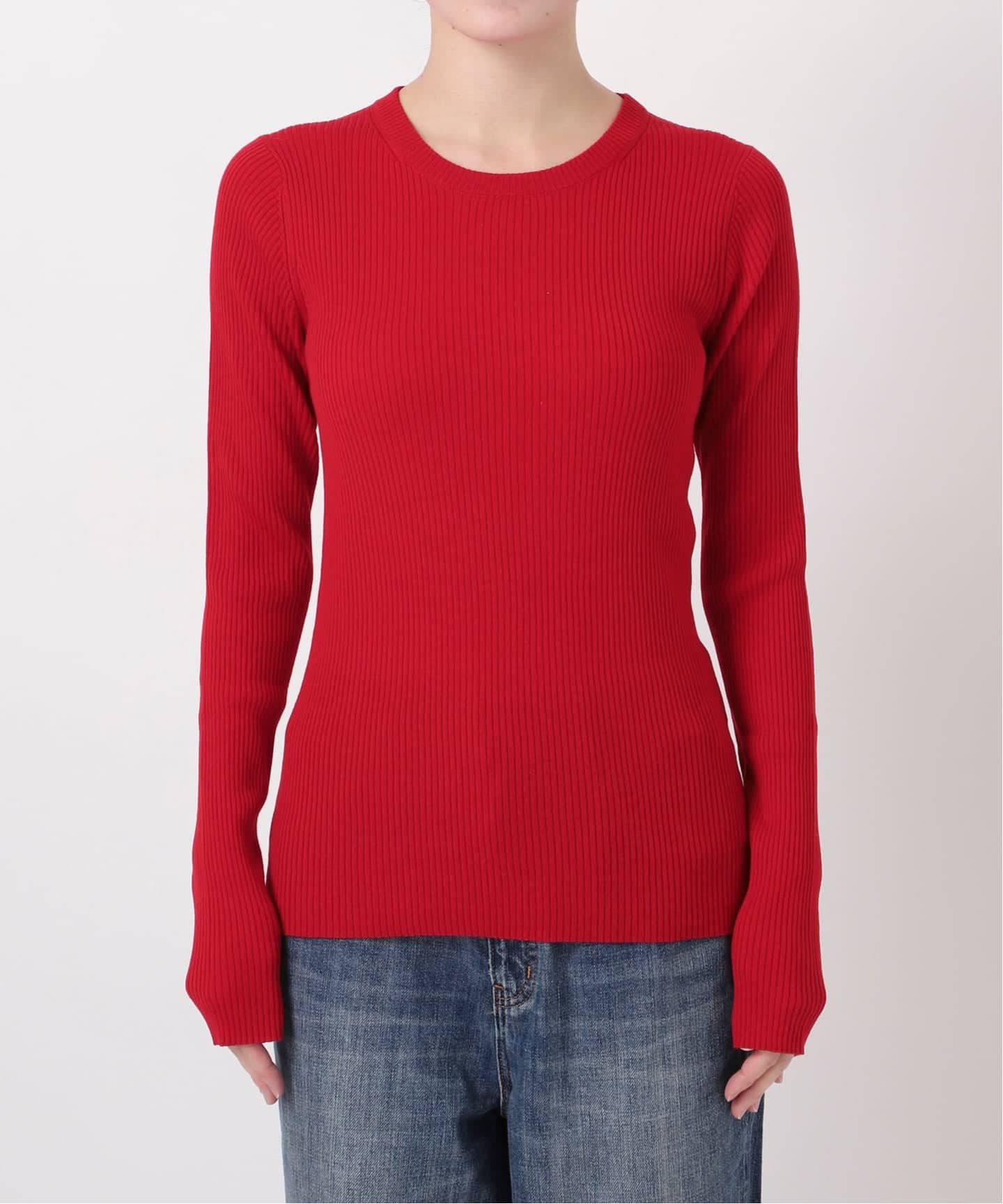 WEB限定 / 追加予約》ウォッシャブル クルーネックリブニット（ニット