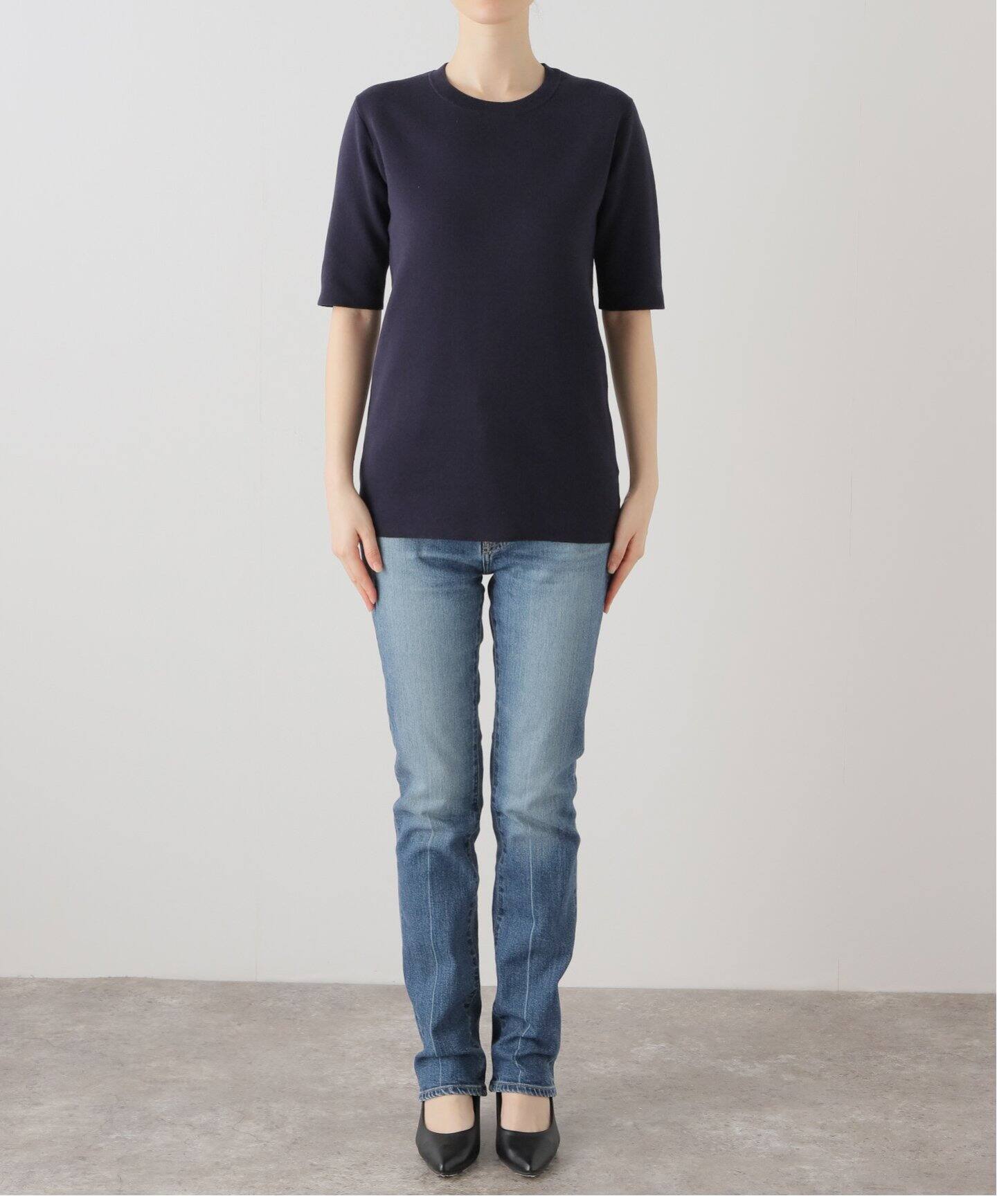 Spick & Span　コットンスムースコンパクトTシャツ 追加》手洗い可 / コットンスムースコンパクトTシャツ（ニット