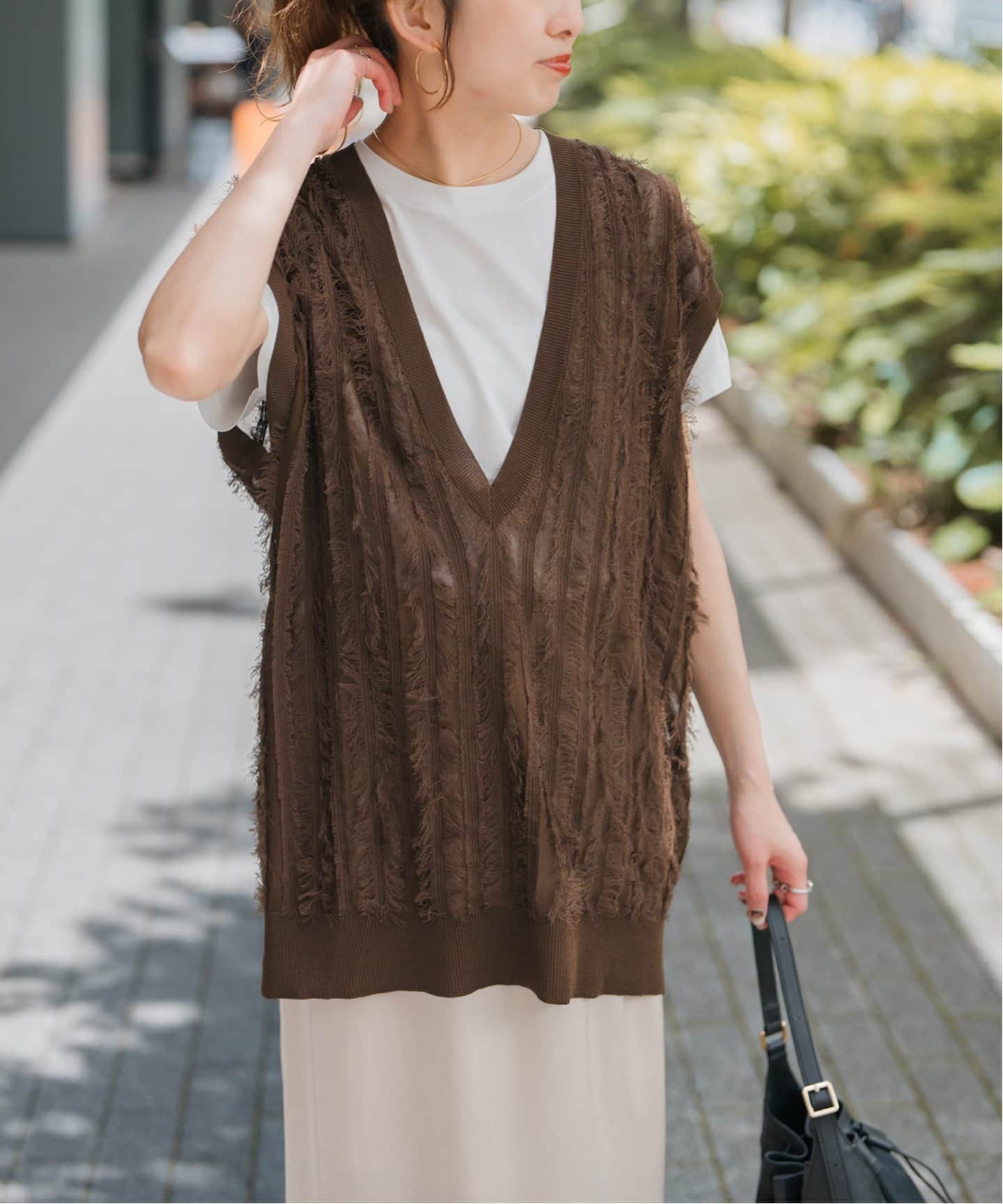 Spick & Span（スピックアンドスパン）の「フリンジニットベスト