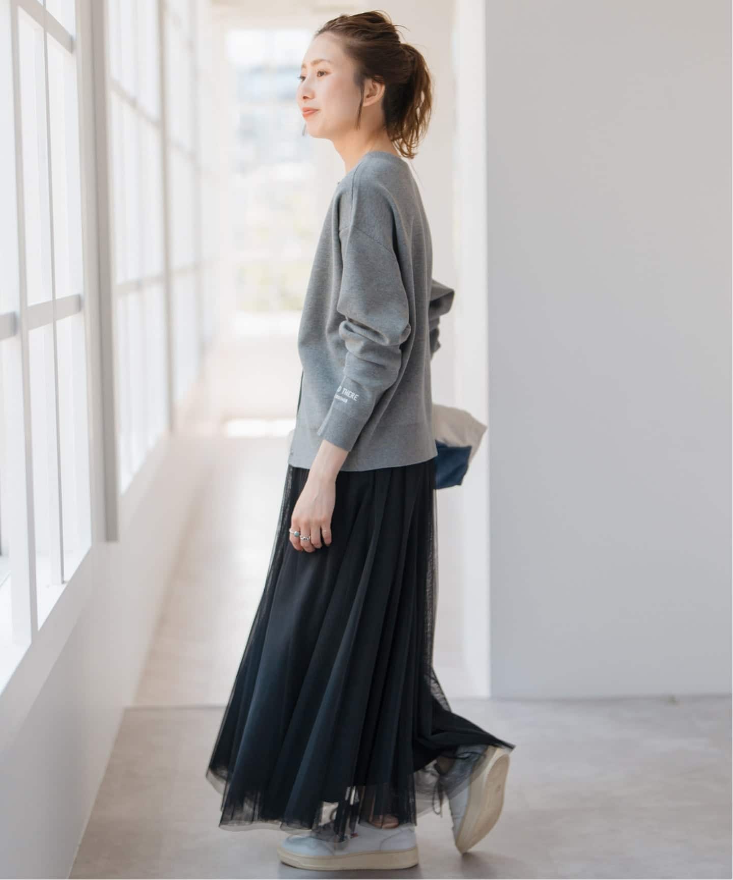 Spick&Span 2way スナップボタンロゴニット　フリーサイズ Spick＆Span（スピック アンド スパン） カーディガン 「WEB限定」2WAY