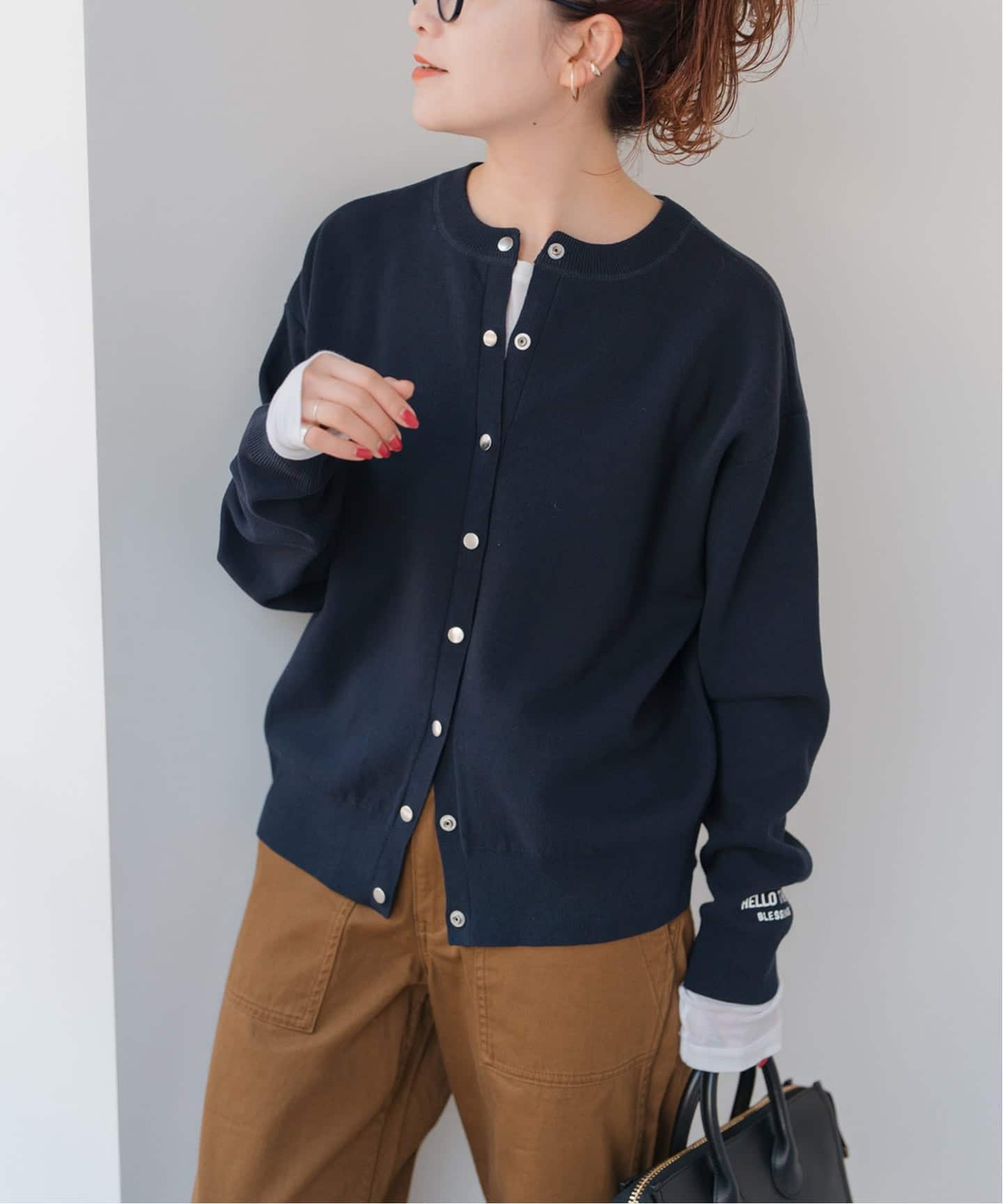 WEB限定》2WAYスナップボタンロゴニット（カーディガン）｜Spick