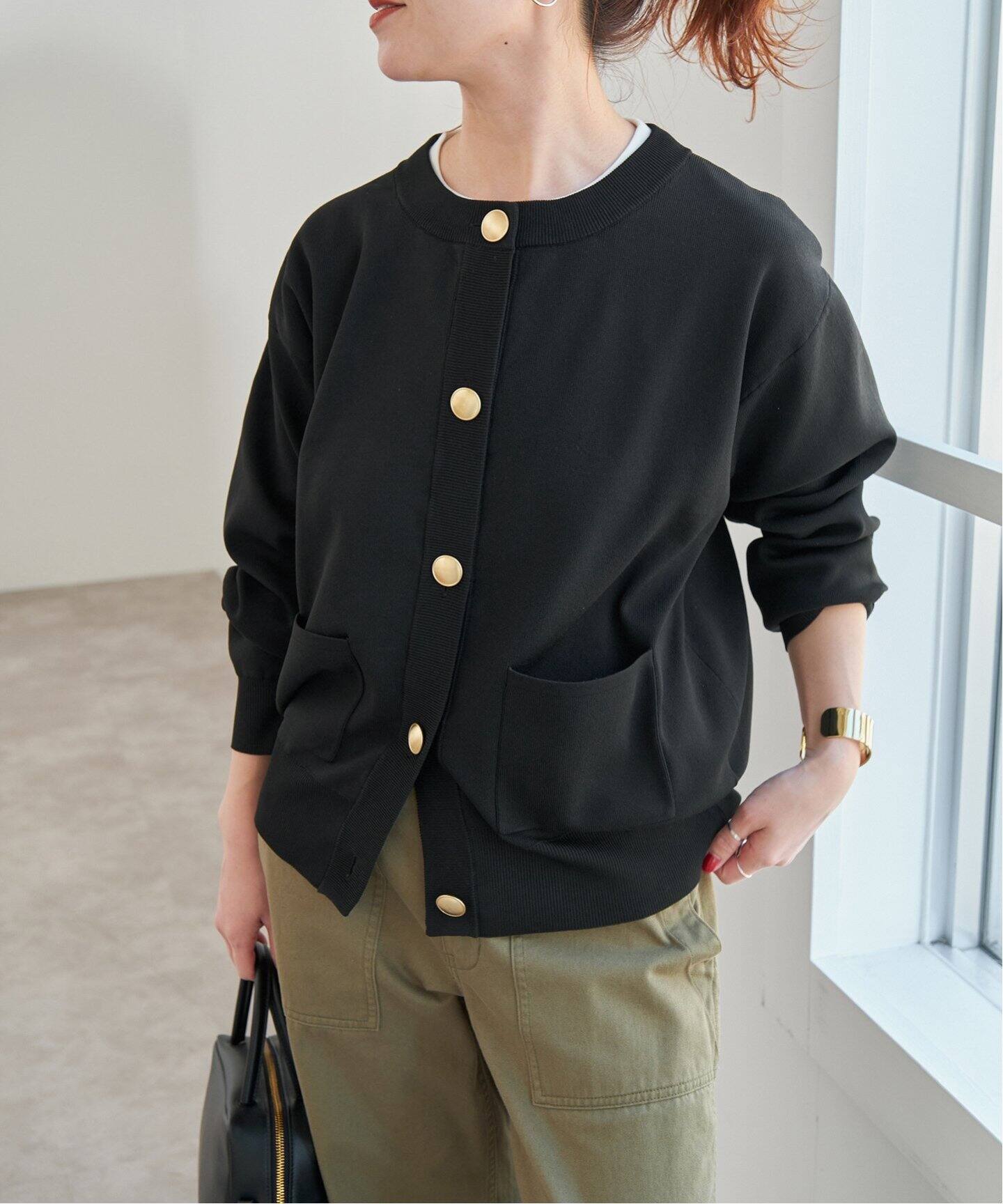 WEB限定追加4》ウォッシャブクルーネックカーディガン（カーディガン  