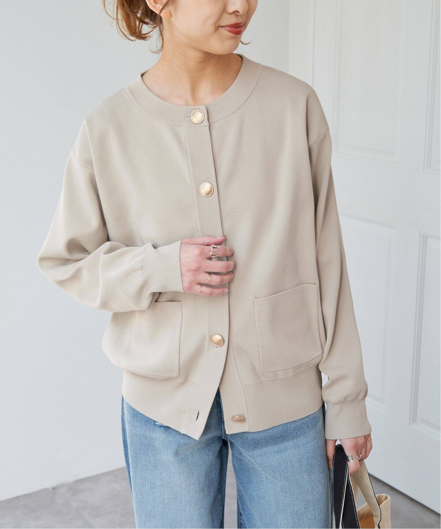 WEB限定追加3予約》ウォッシャブクルーネックカーディガン  
