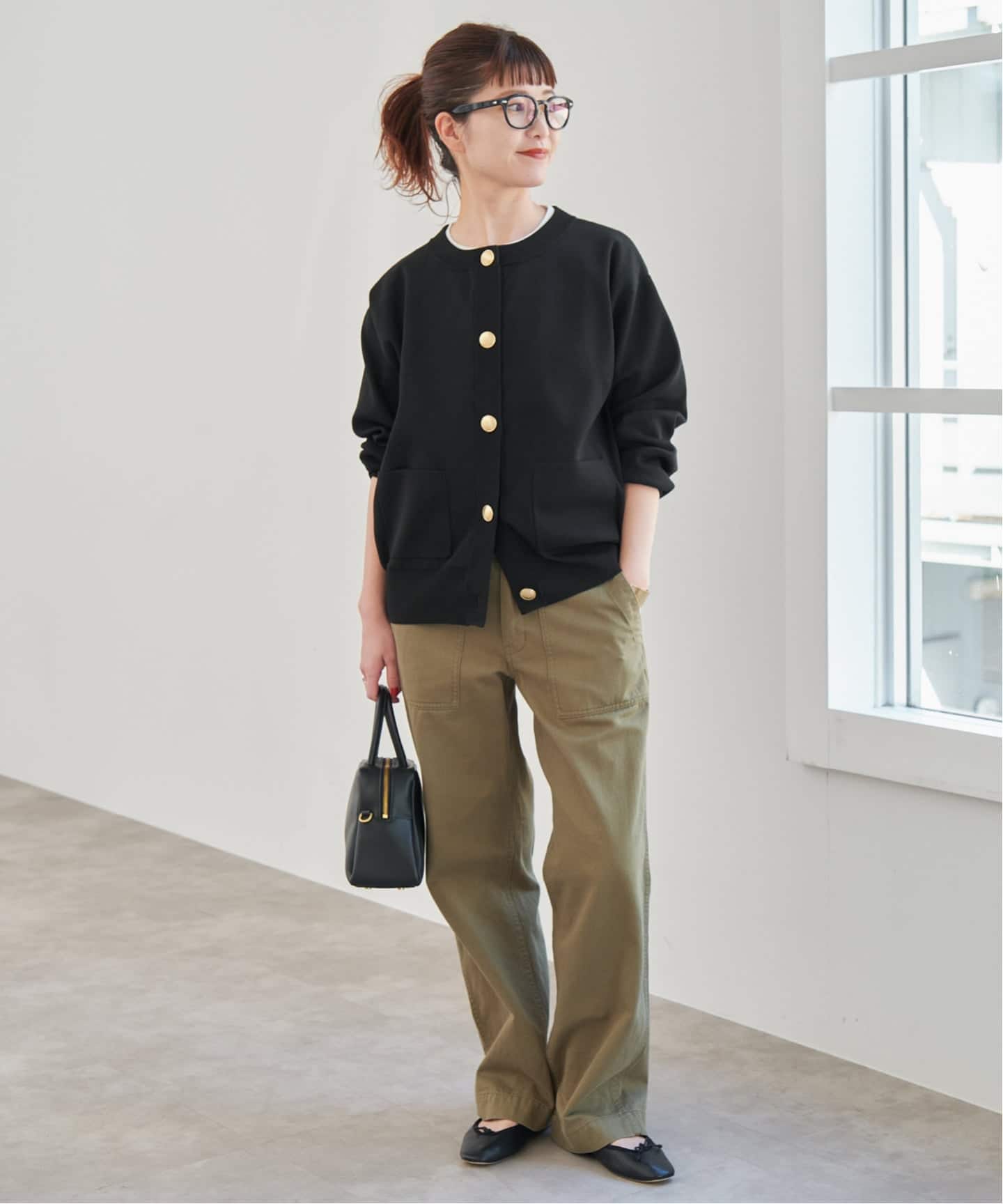 【新品未使用】Spick and Spanウォッシャブクルーネックカーディガン 追加3WEB限定予約》ウォッシャブルクルーネックカーディガン