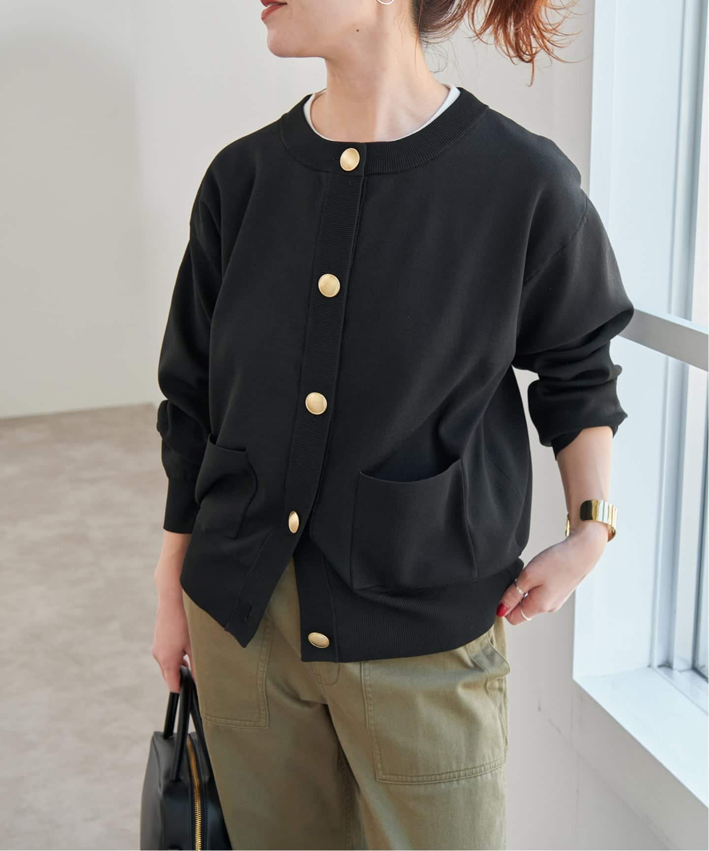 Spick and Span ウォッシャブルクルーネックカーディガン 追加3WEB限定予約》ウォッシャブルクルーネックカーディガン